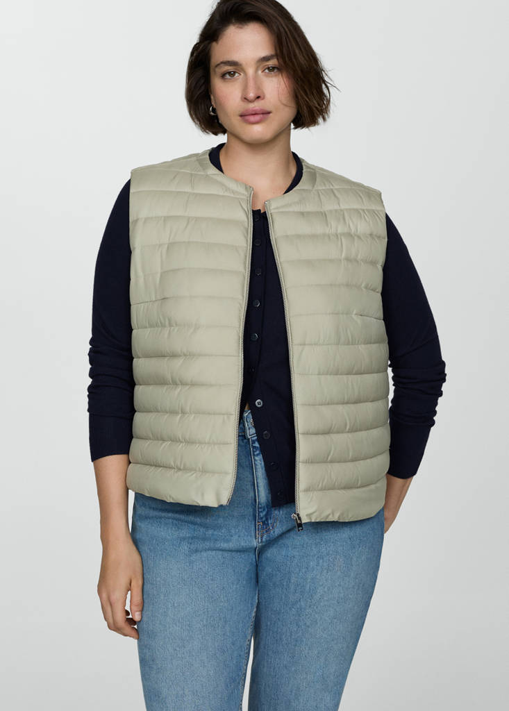 Quilted gilet — Light Heather Grey