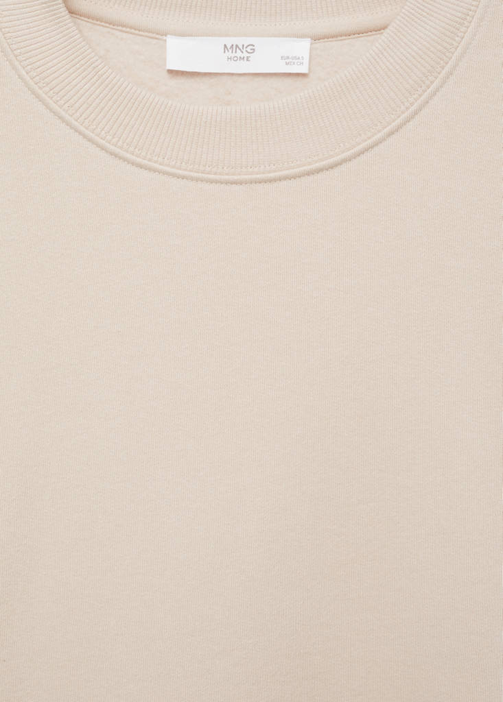 Plush cotton sweatshirt — Sand