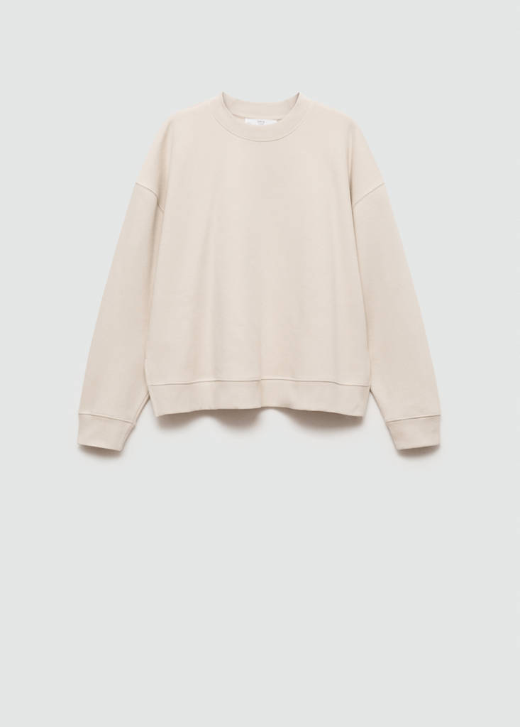 Plush cotton sweatshirt — Sand