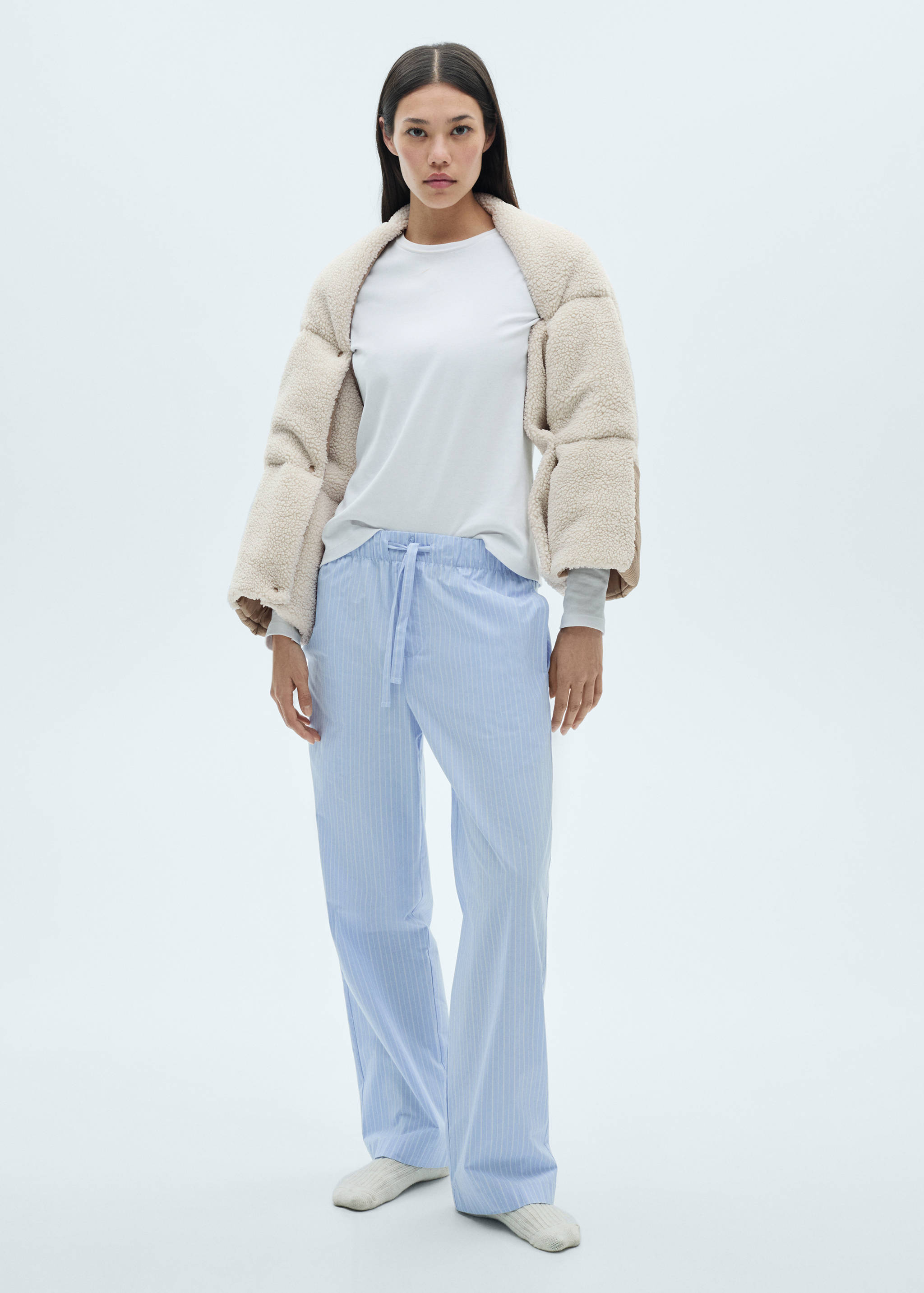 系扣羊皮斗篷 - null