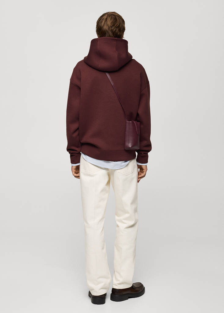 Relaxed-fit hooded sweatshirt — Burgundy