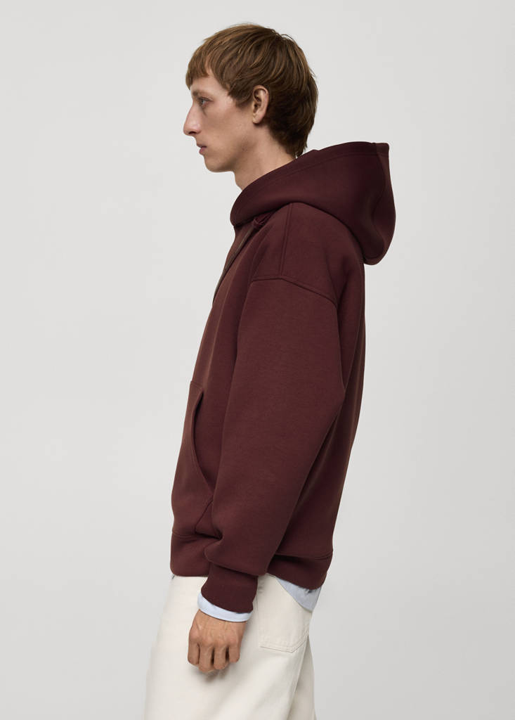 Relaxed-fit hooded sweatshirt — Burgundy