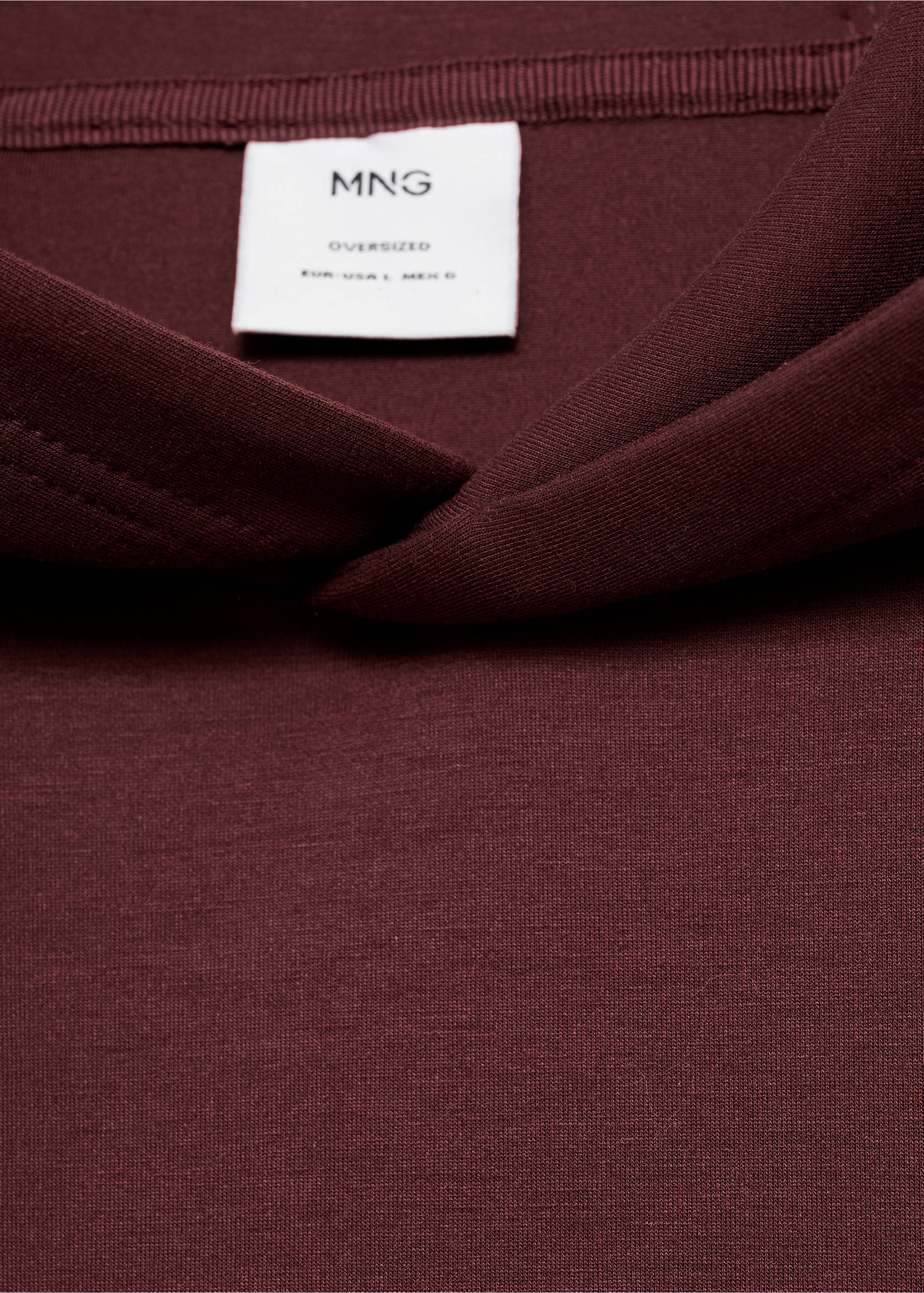 Sudadera capucha relaxed fit - Detalle del artículo 0, Burdeos. Ref: 77075638-00.