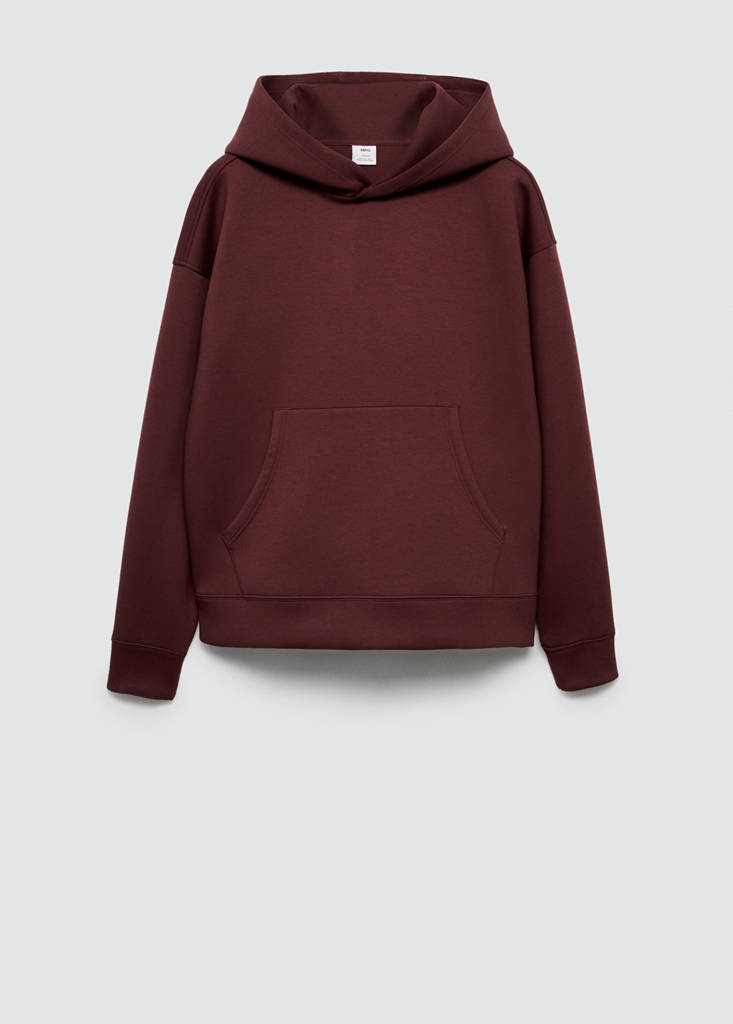 Relaxed-fit hooded sweatshirt — Burgundy