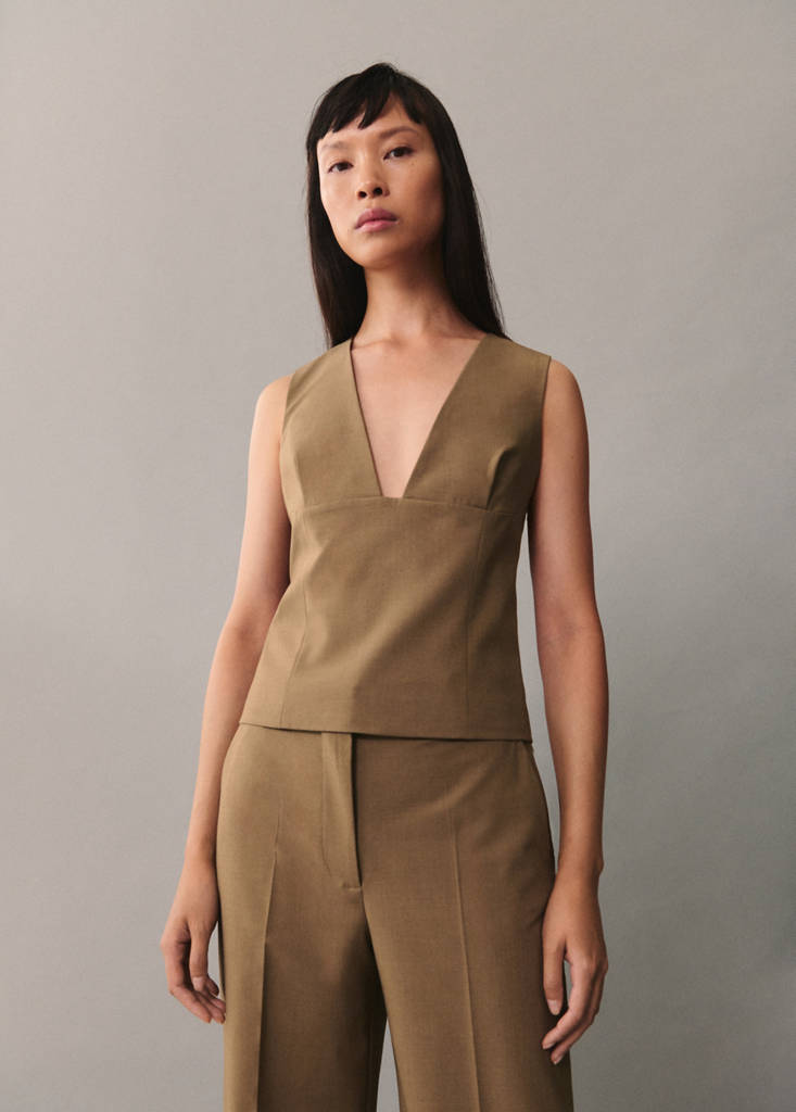 Top with wide straps — Medium Brown