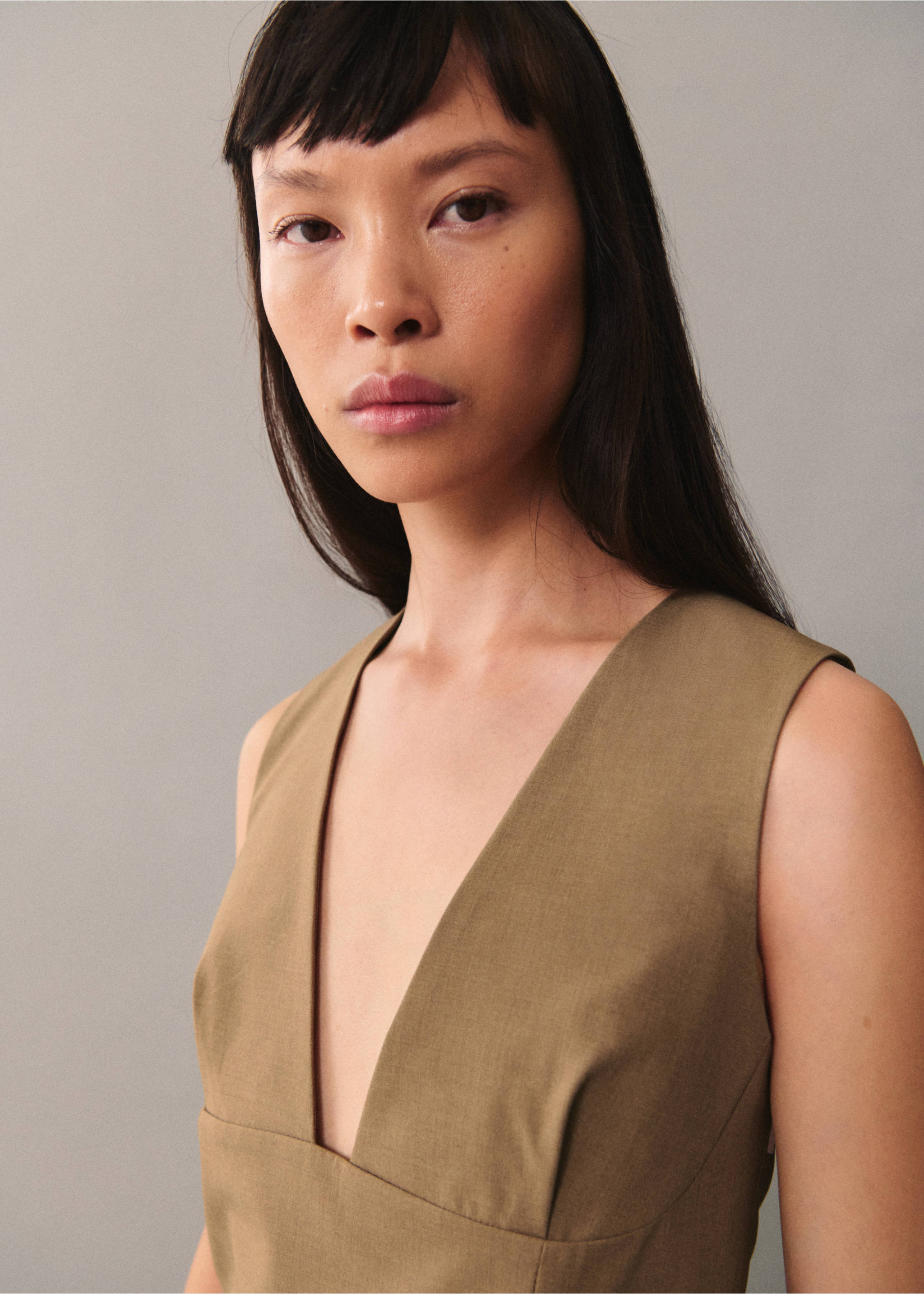 Top with wide straps - Details of the article 1, Medium Brown. Ref: 77075649-00.