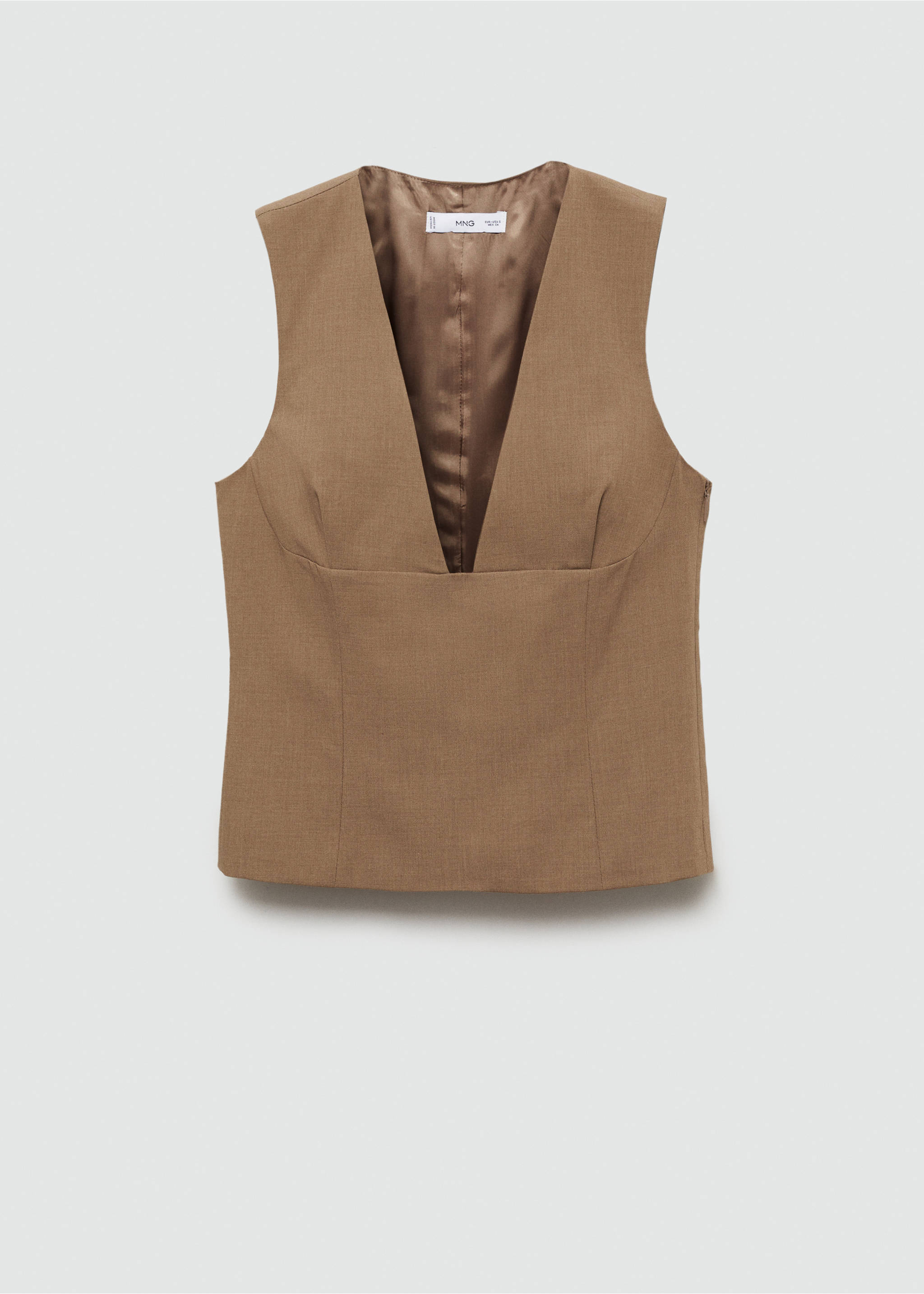 Top with wide straps - Article without model, Medium Brown. Ref: 77075649-00.