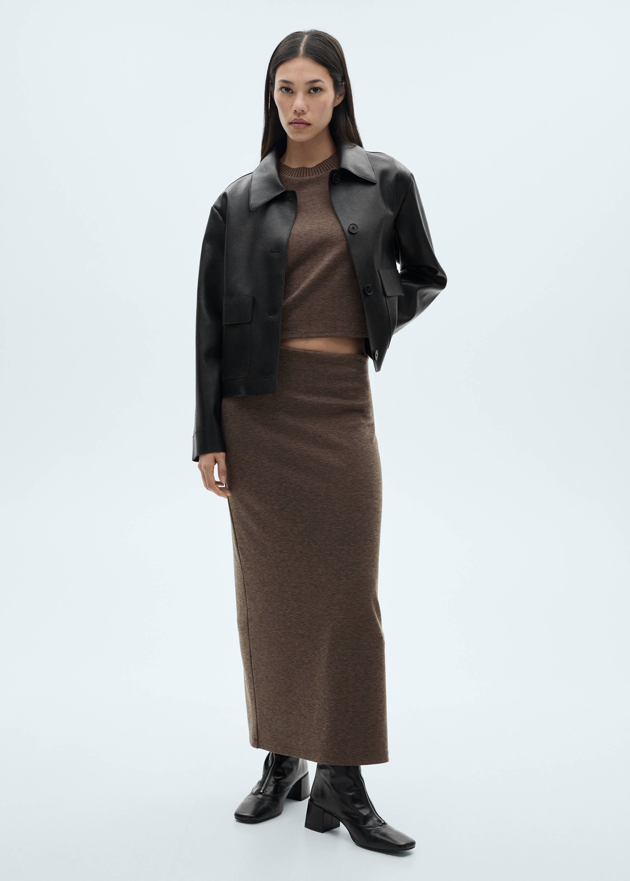 流苏细节露肩针织上衣 - null