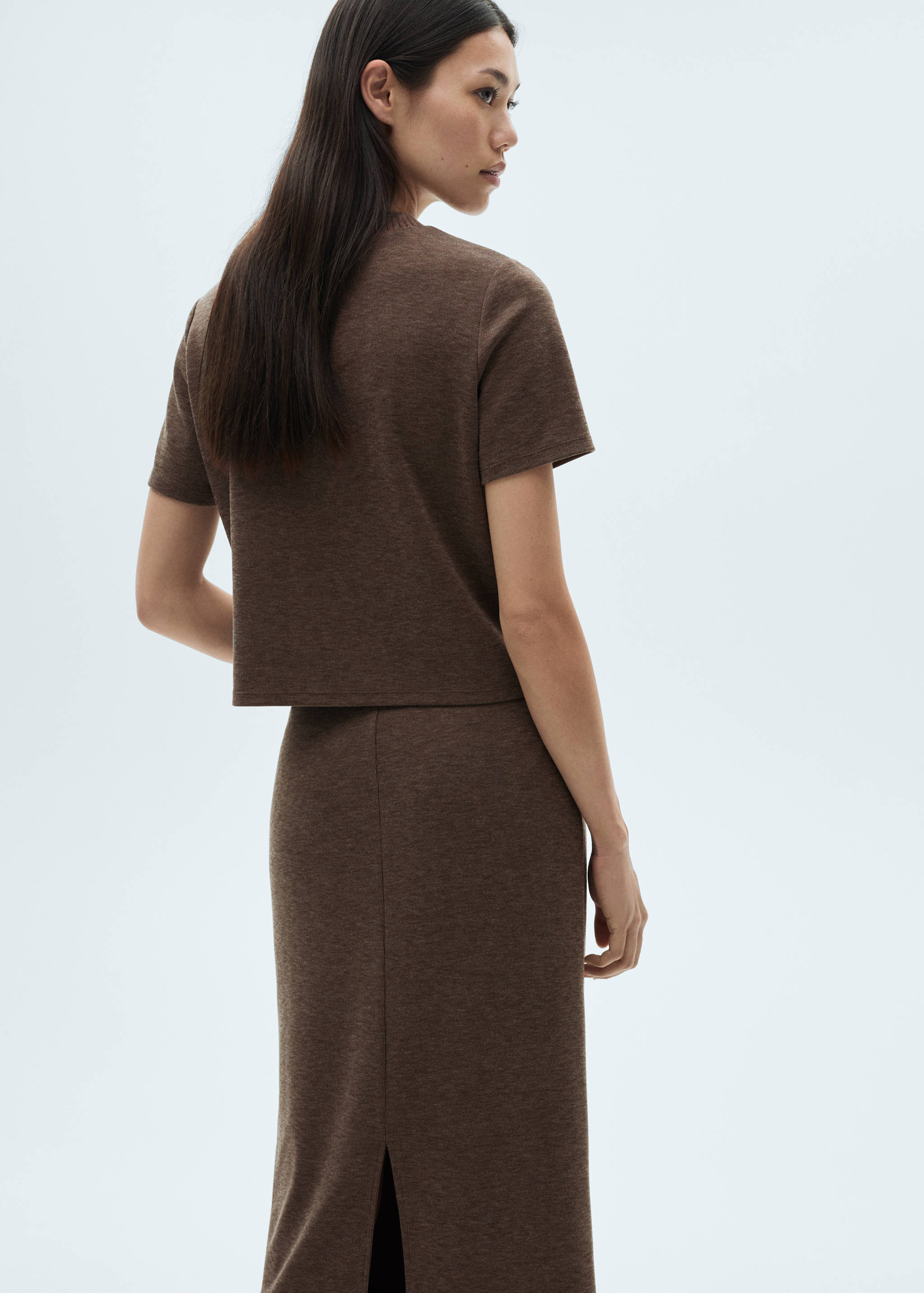 流苏细节露肩针织上衣 - null