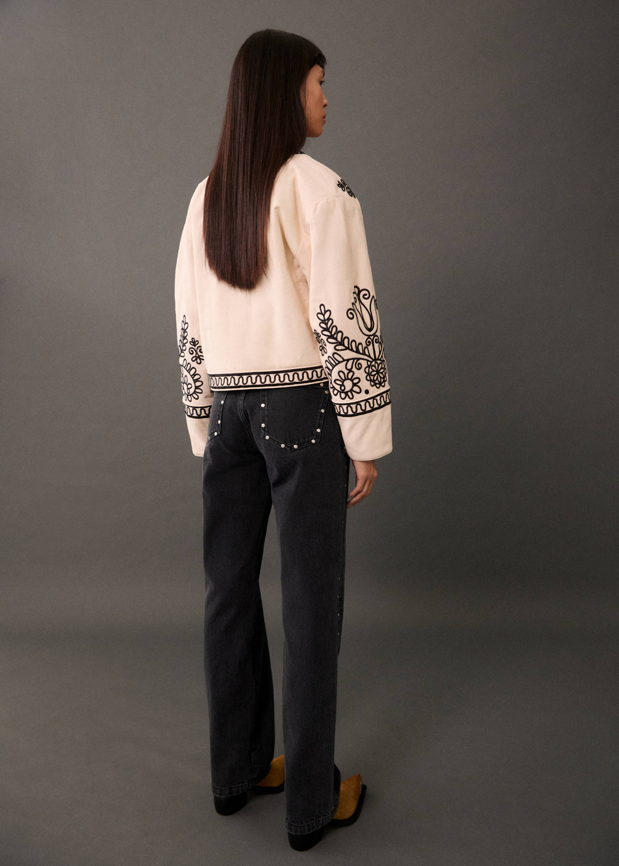 Embroidered cotton jacket - Reverse of the article