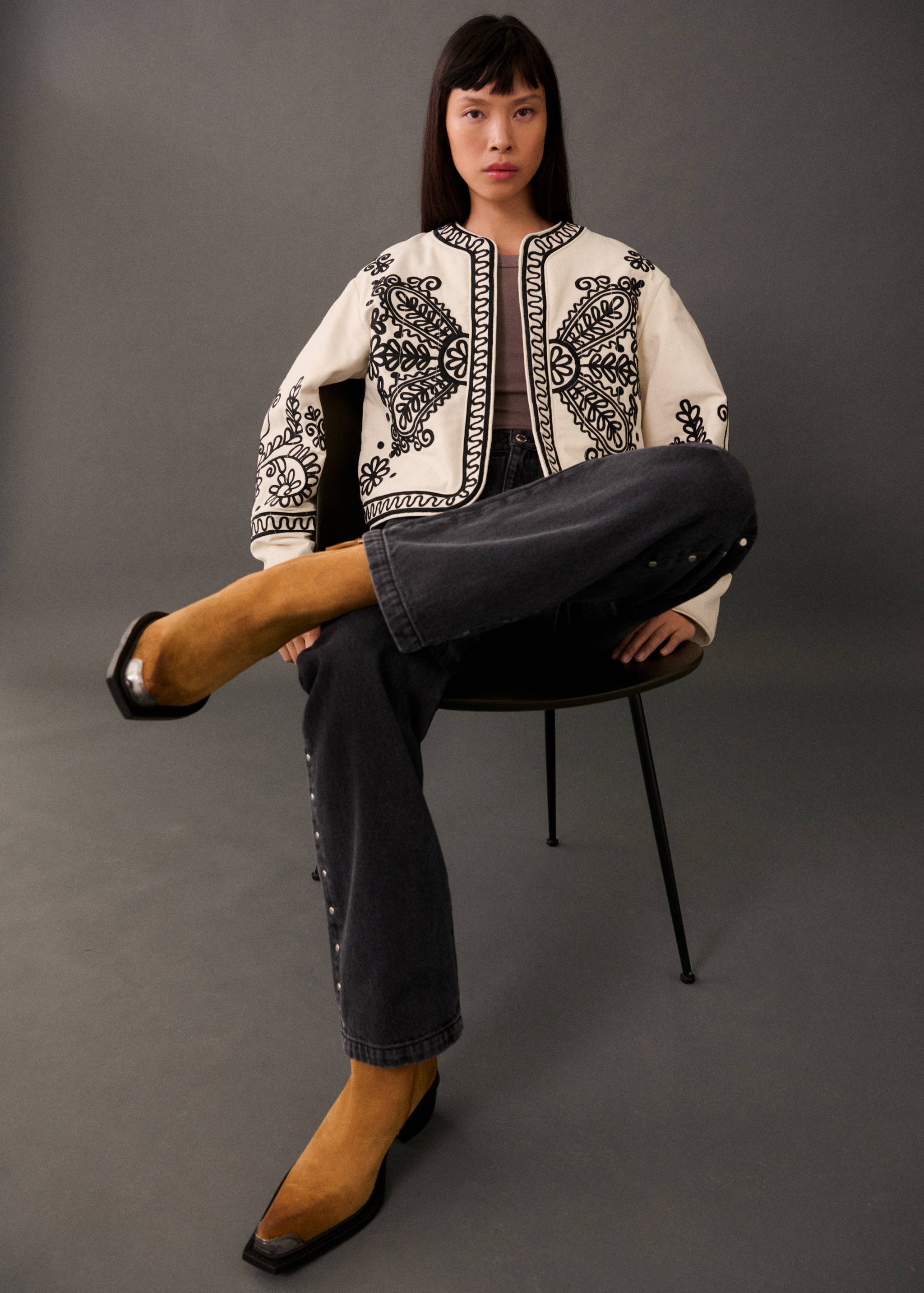 Embroidered cotton jacket - Details of the article 2