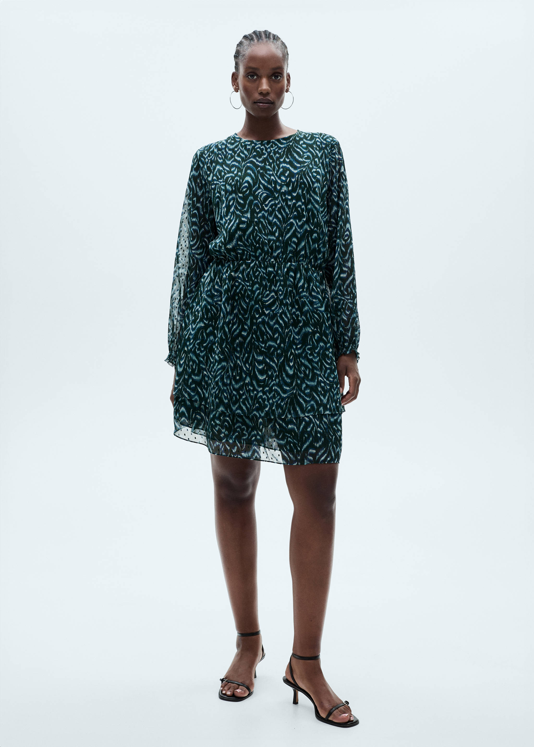 Vestido corto estampado volantes - Details of the article 3