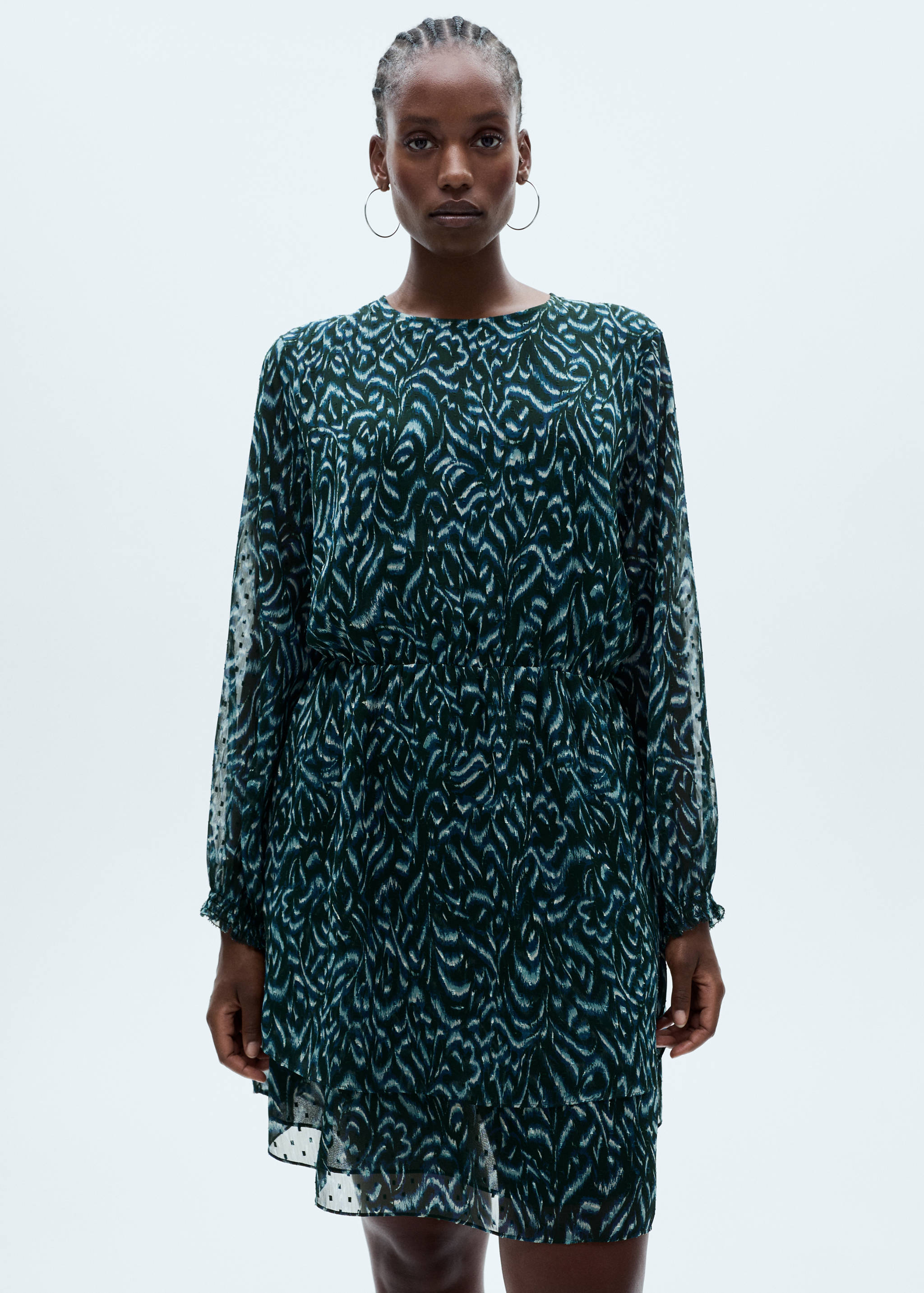 Vestido corto estampado volantes - Details of the article 5