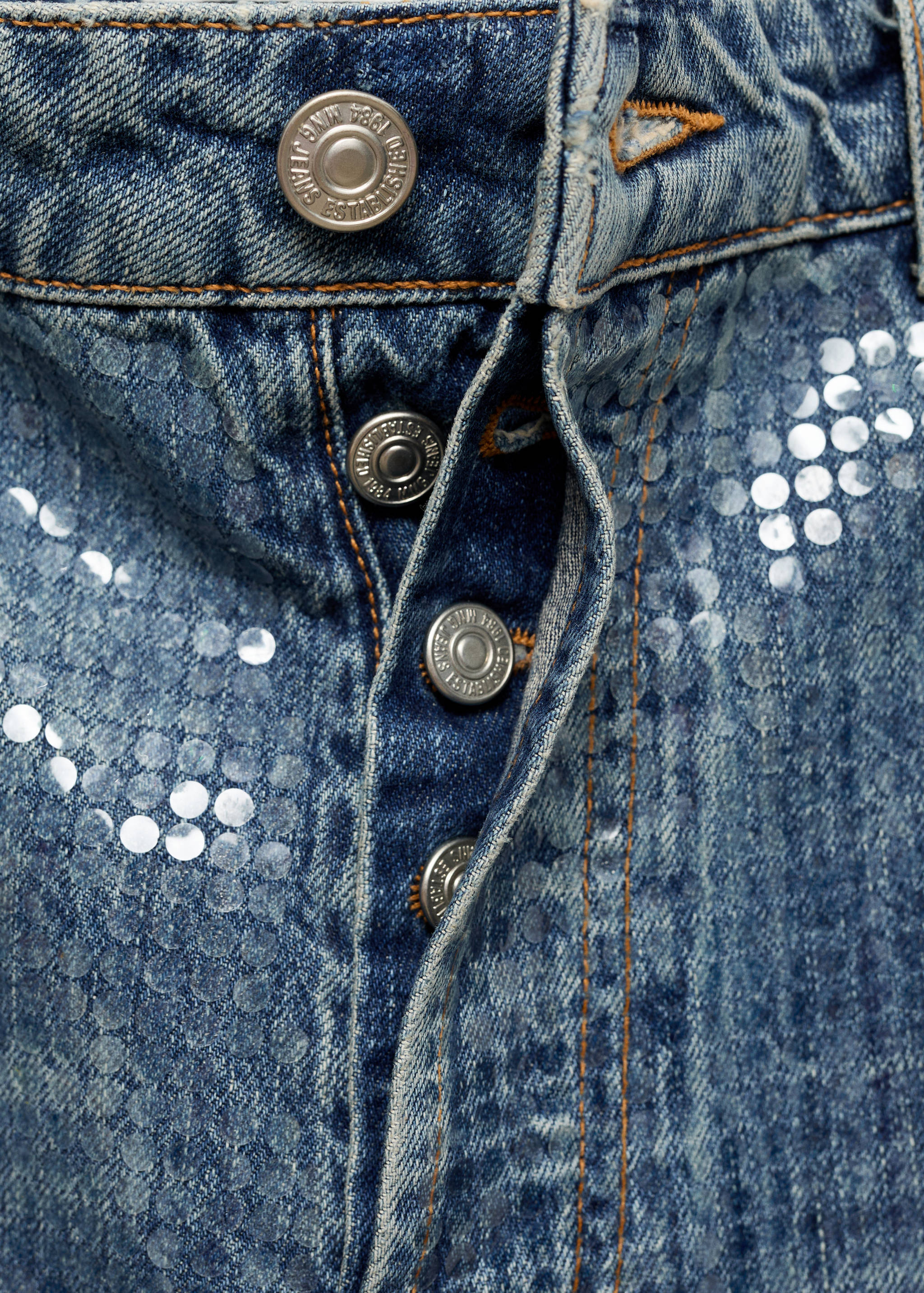 Jeans lentejuelas bajo aberturas - Detalle del artículo 8