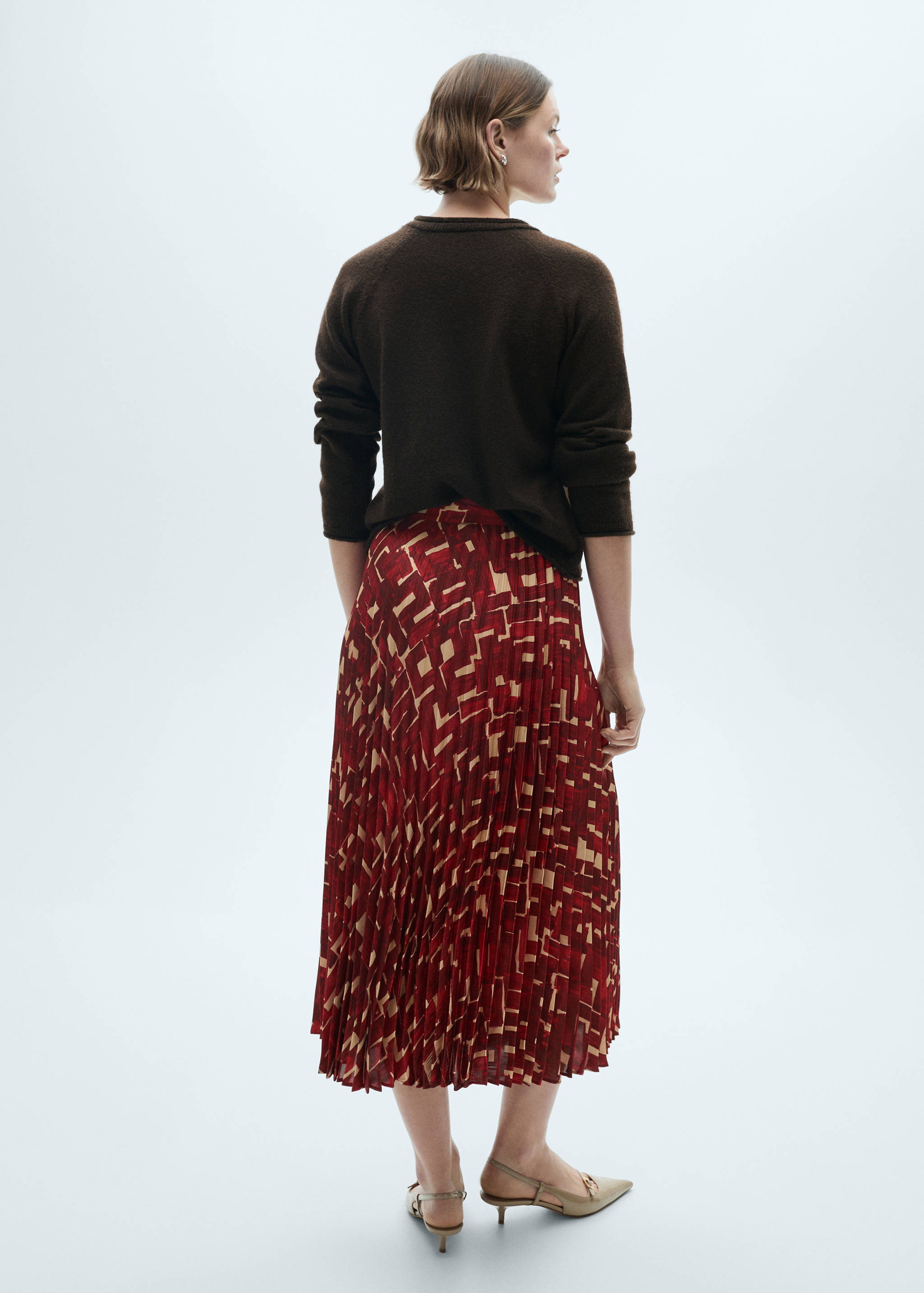 Falda plisada estampada - Reverso del artículo