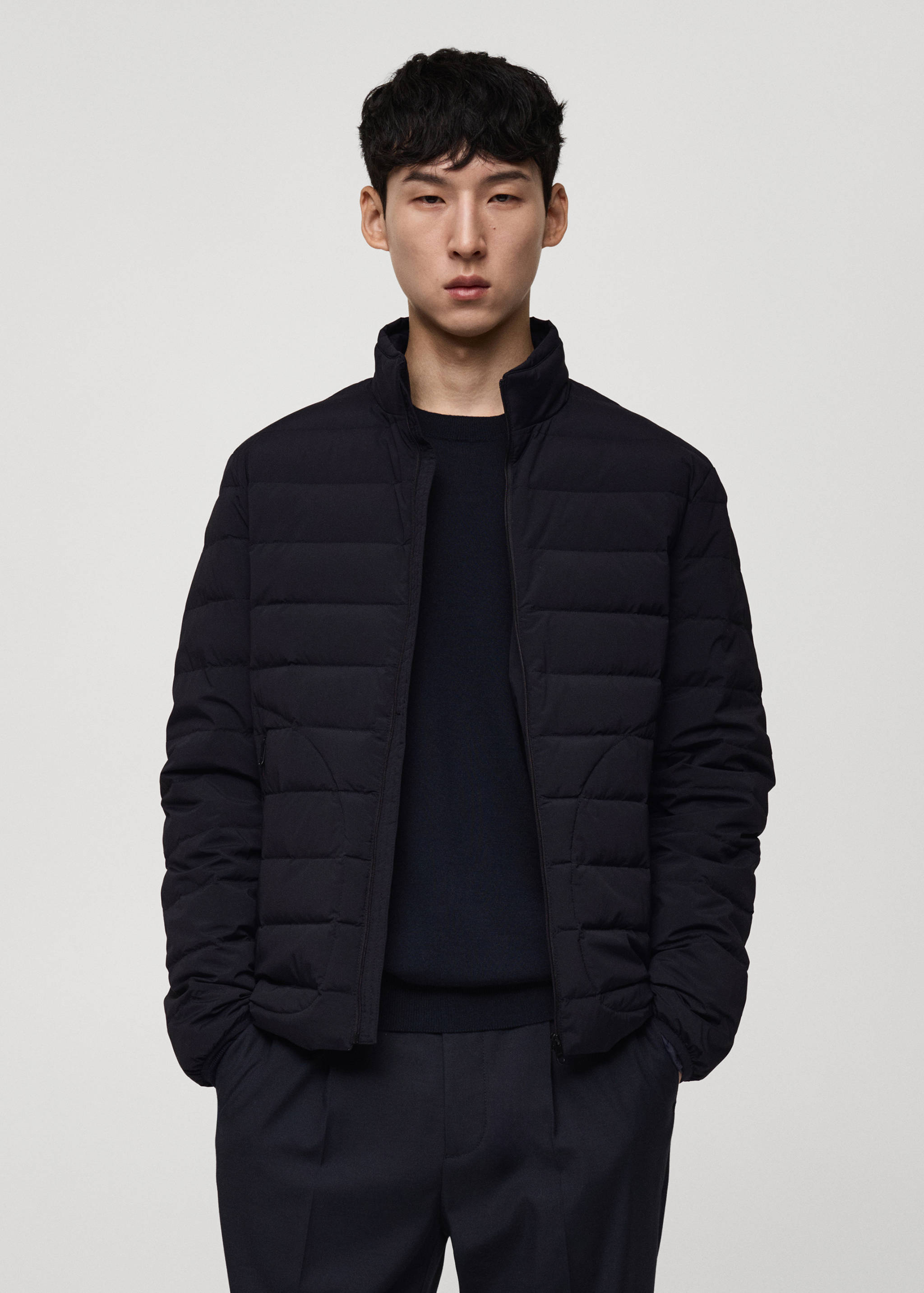 Quilted jacket with feather filling - Medium plane