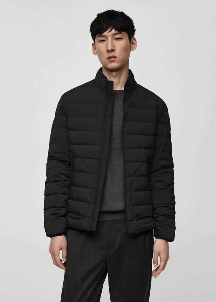 Quilted jacket with feather filling — Charcoal