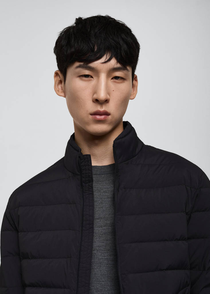 Quilted jacket with feather filling — Charcoal
