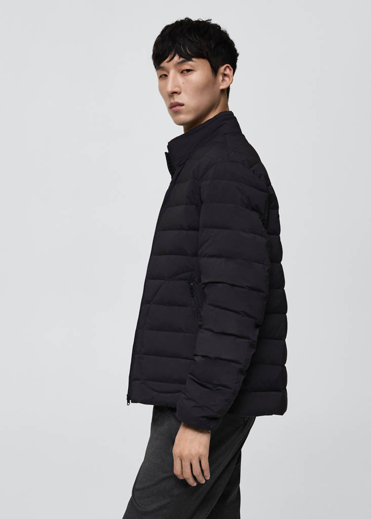 Quilted jacket with feather filling — Charcoal
