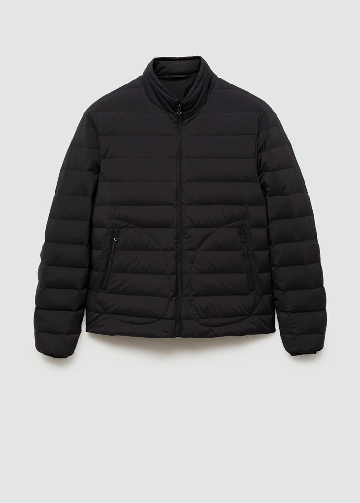 Quilted jacket with feather filling — Charcoal
