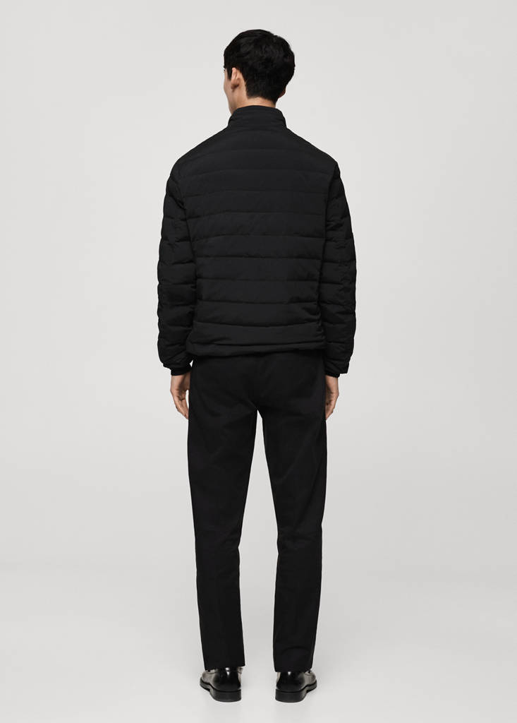Quilted jacket with feather filling — Black