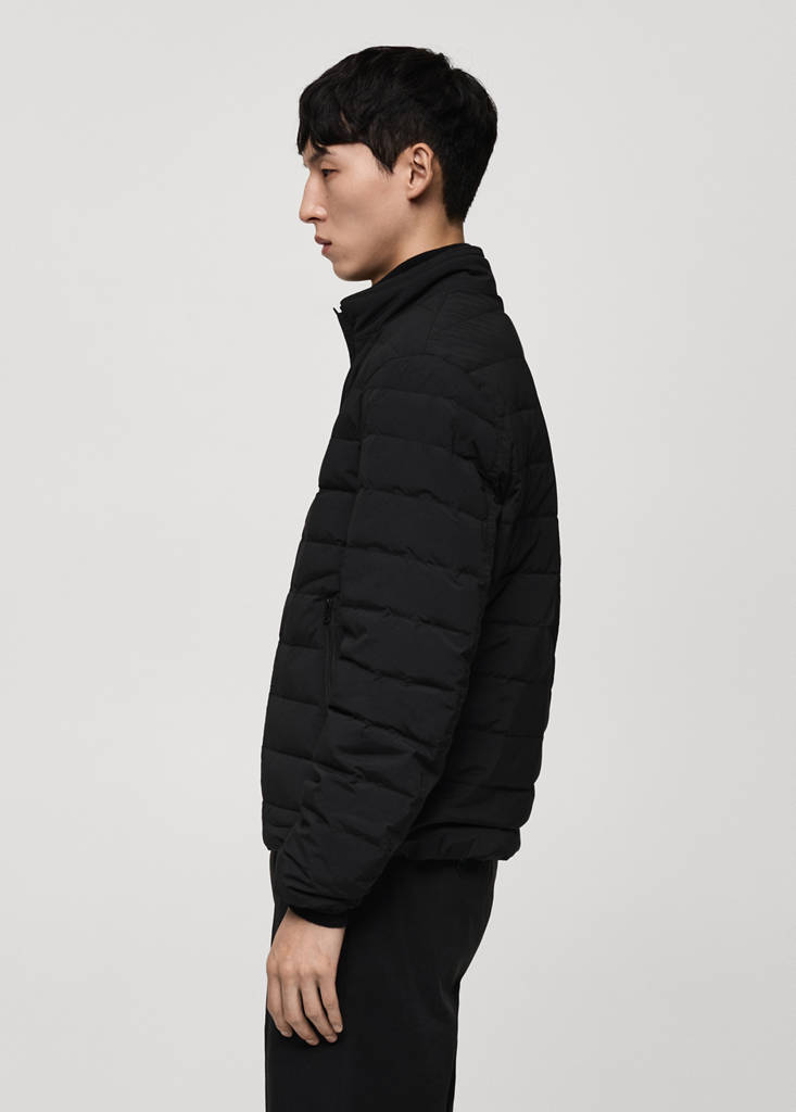 Quilted jacket with feather filling — Black