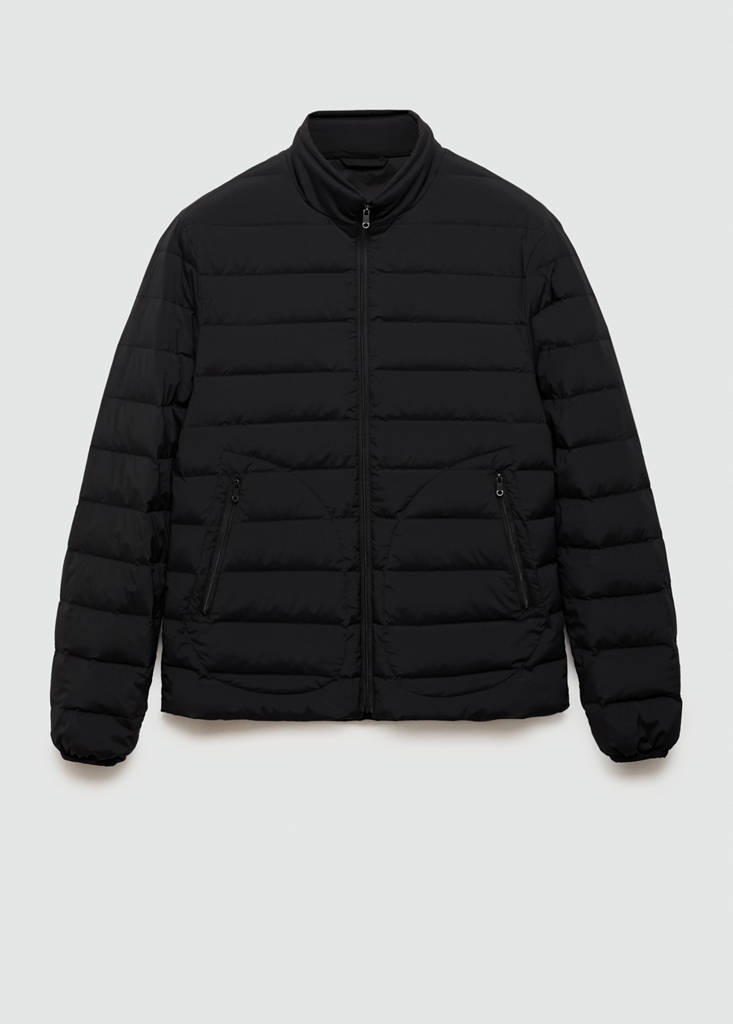 Quilted jacket with feather filling — Black