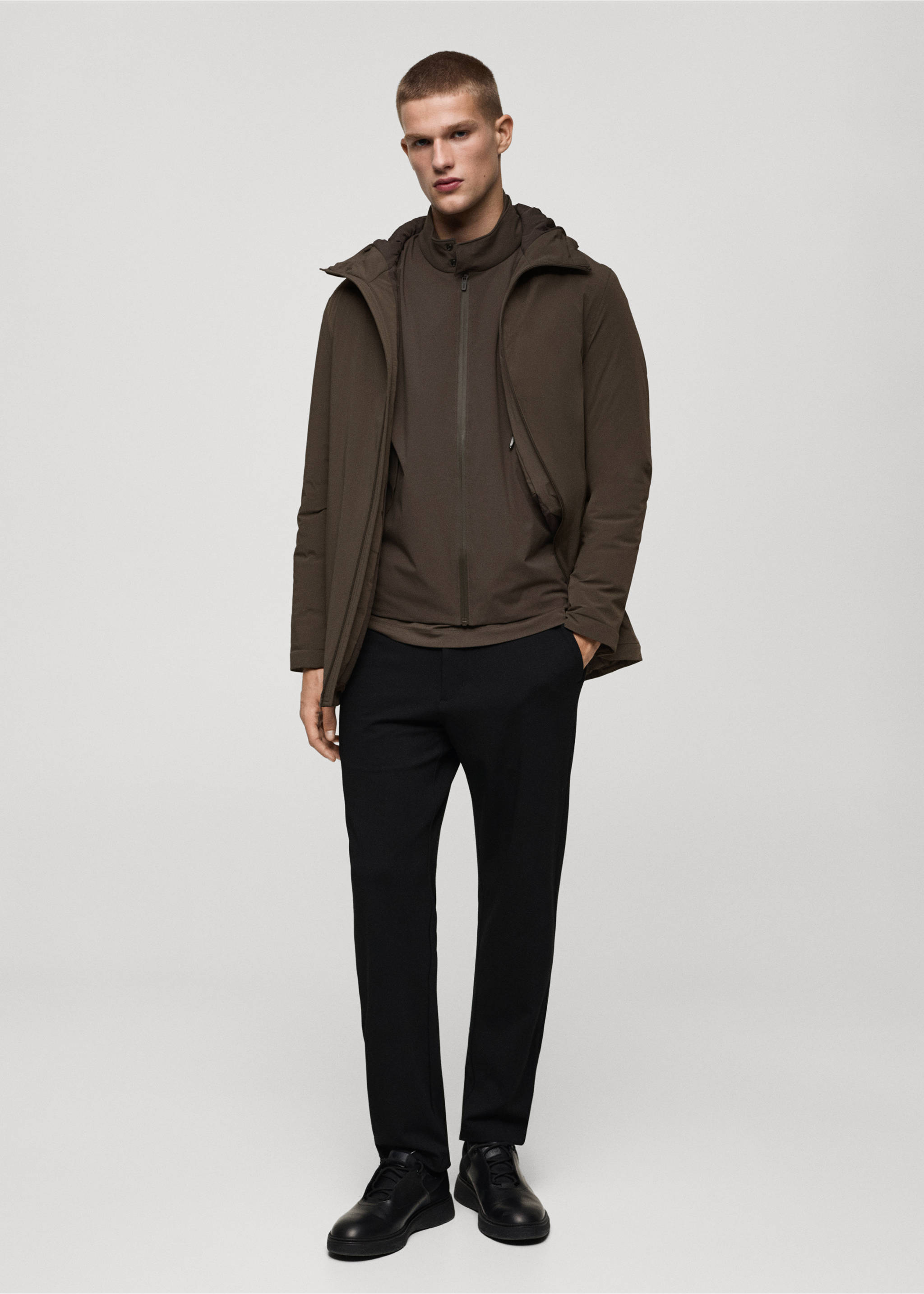 Thermore® waterproof quilted parka with Thermore® padding - General plane, Brown. Ref: 77075960-00.