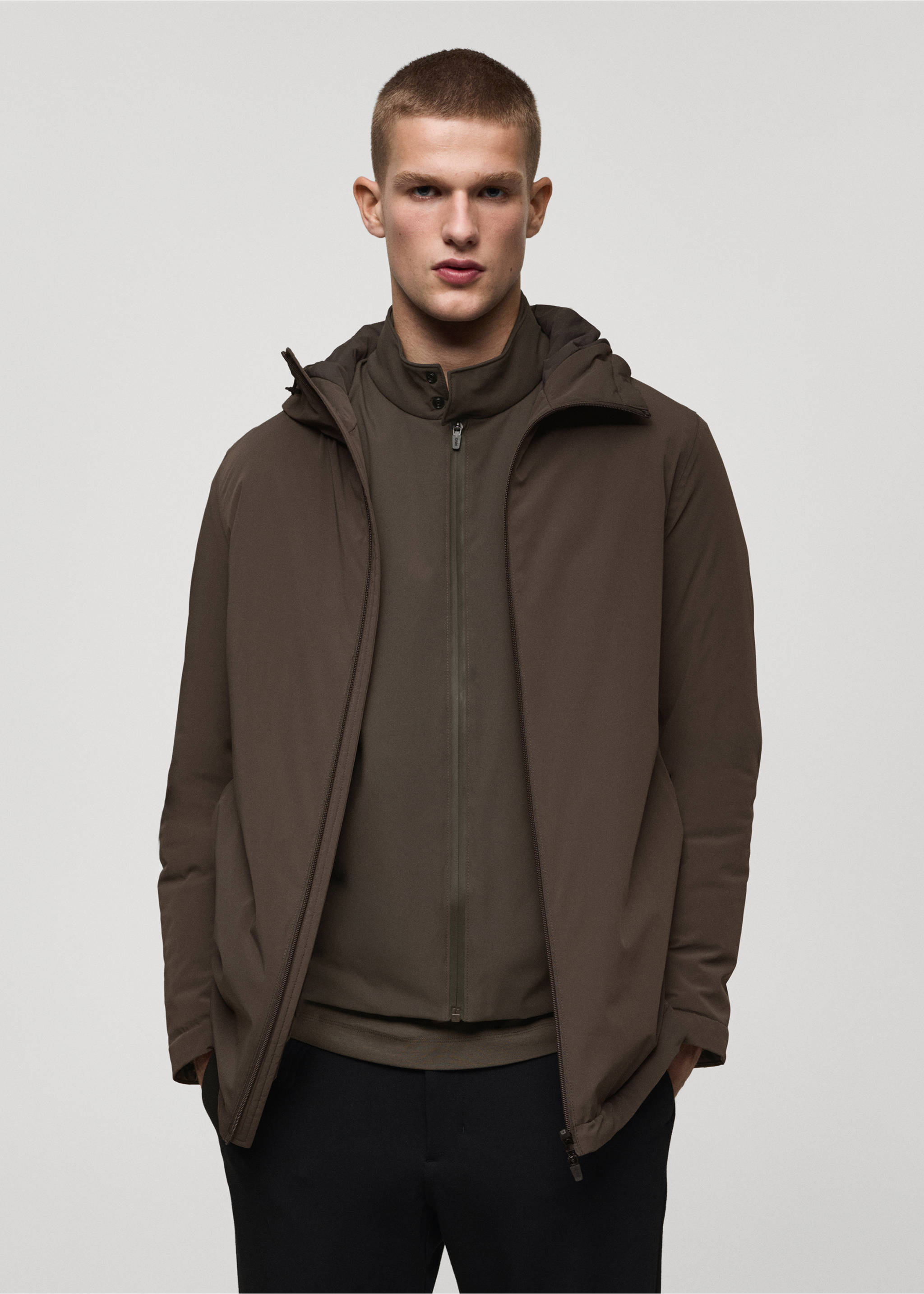 Thermore® waterproof quilted parka with Thermore® padding - Medium plane, Brown. Ref: 77075960-00.