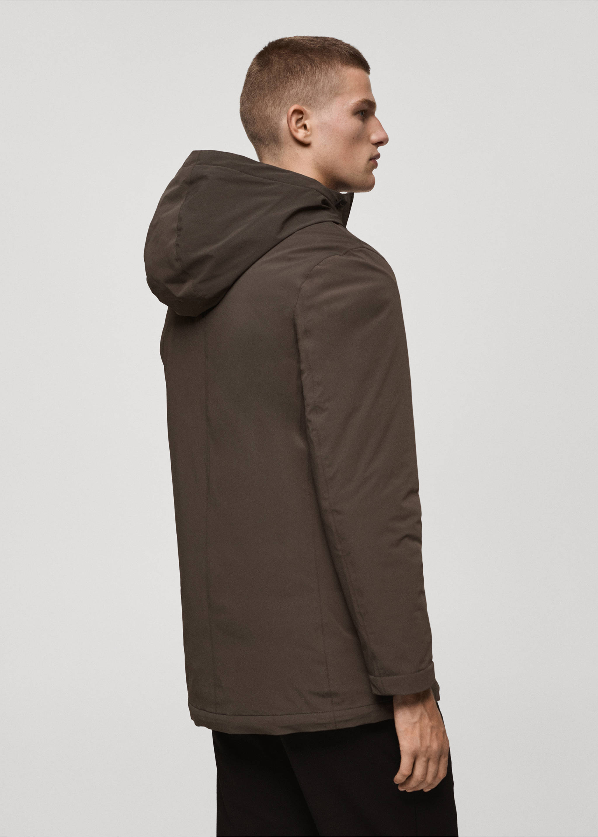 Thermore® waterproof quilted parka with Thermore® padding - Reverse of the article, Brown. Ref: 77075960-00.