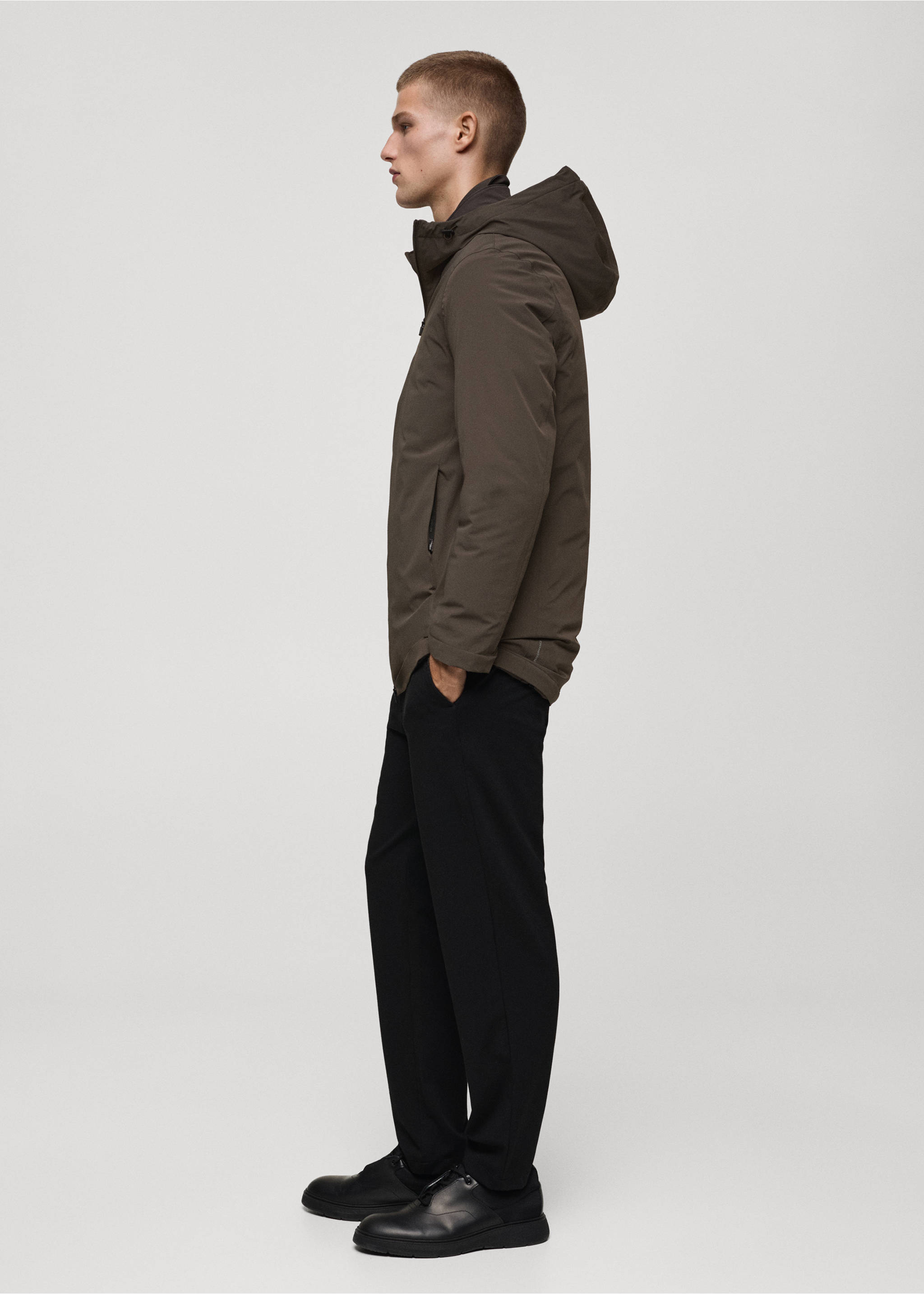 Thermore® waterproof quilted parka with Thermore® padding - Details of the article 2, Brown. Ref: 77075960-00.