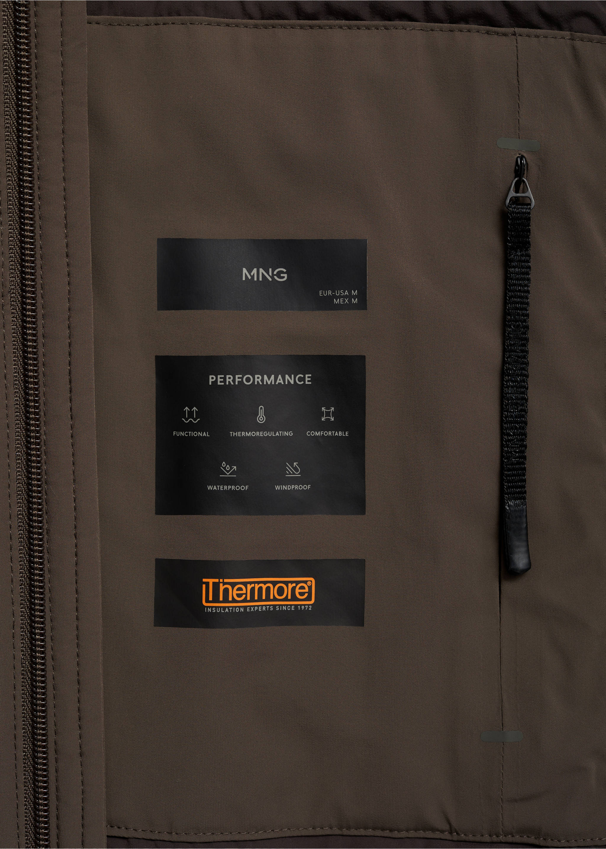 Thermore® waterproof quilted parka with Thermore® padding - Details of the article 0, Brown. Ref: 77075960-00.