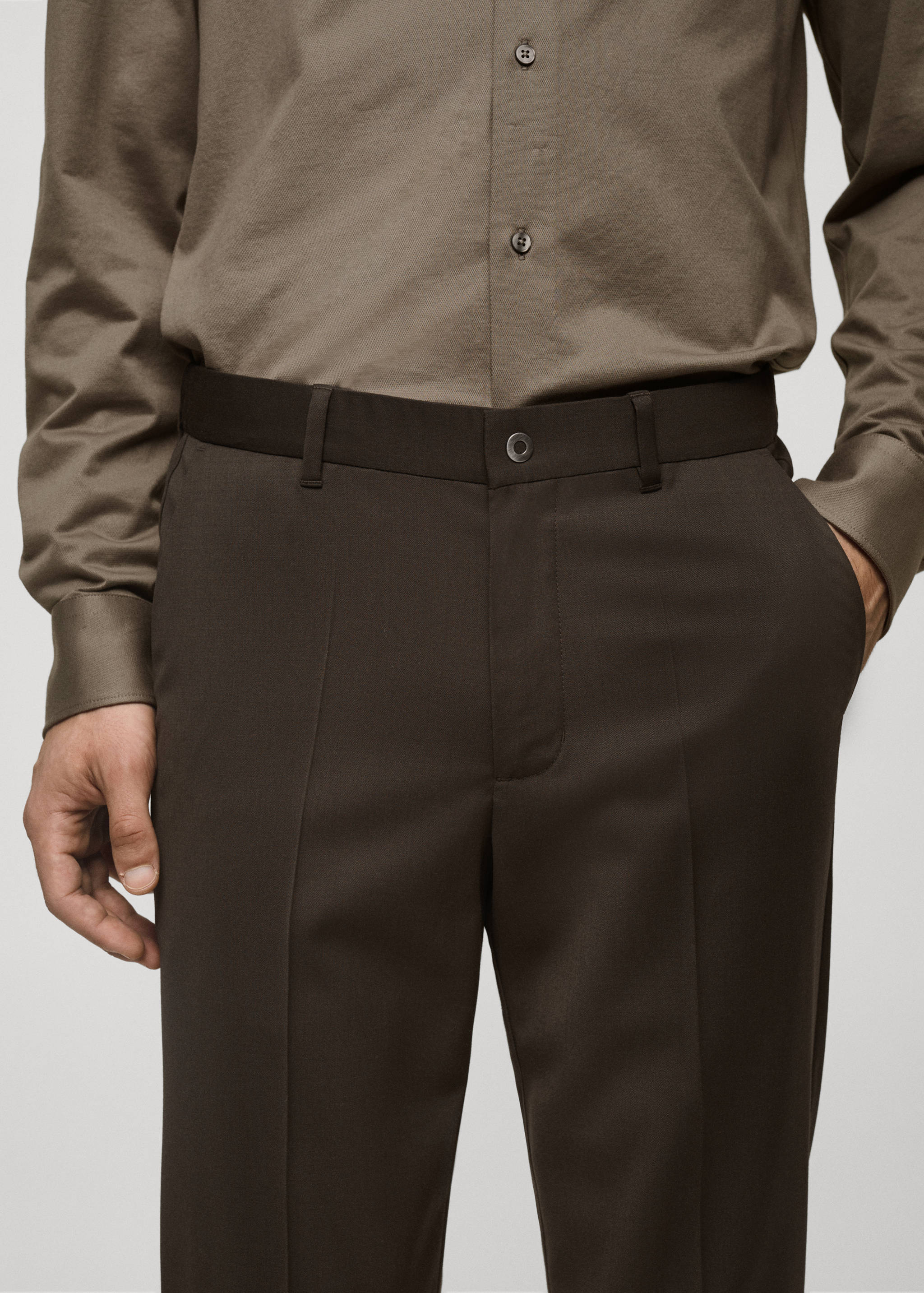 Coolmax® stretch-fabric slim-fit trousers - Details of the article 1