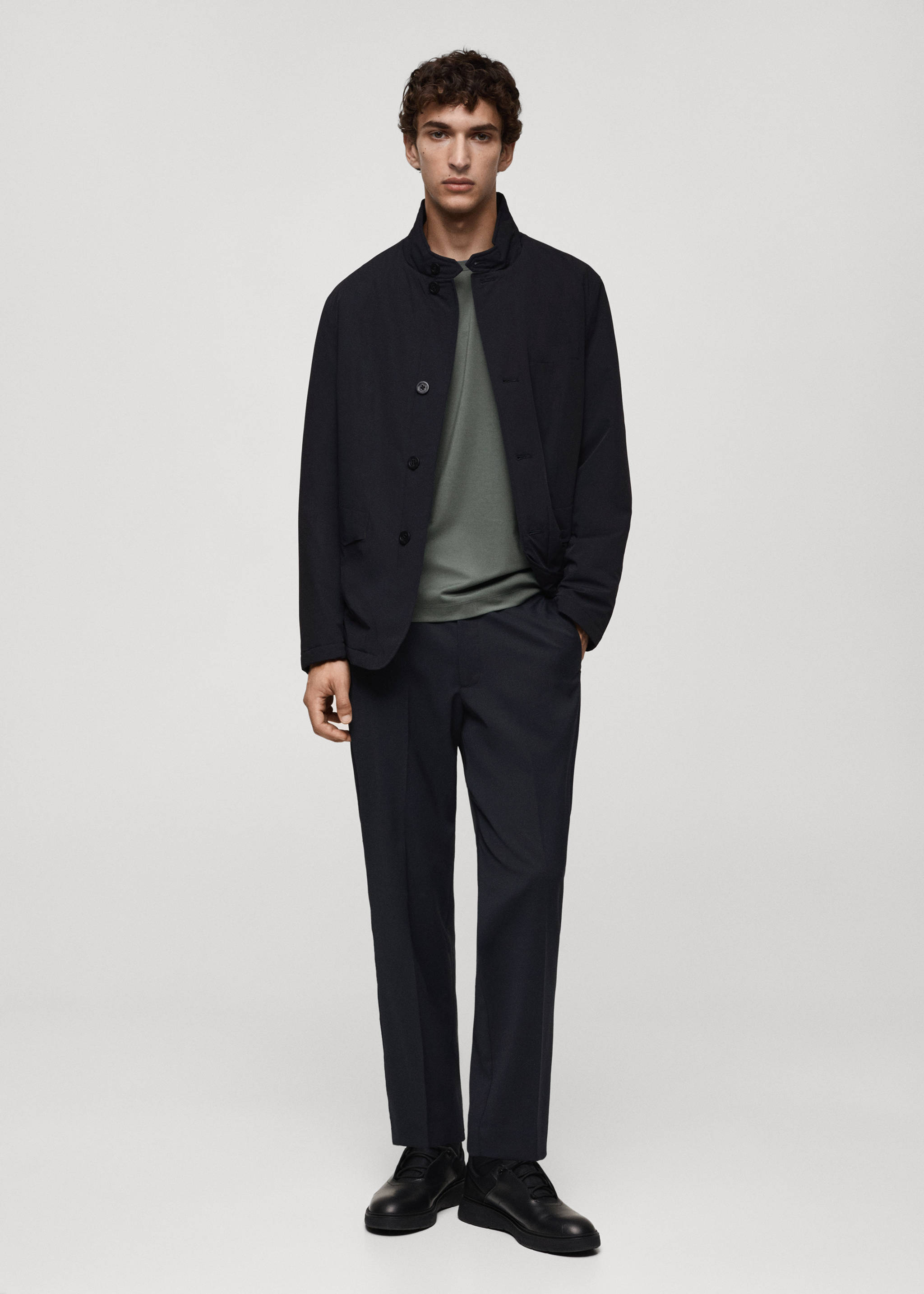 Coolmax® stretch-fabric slim-fit trousers - General plane