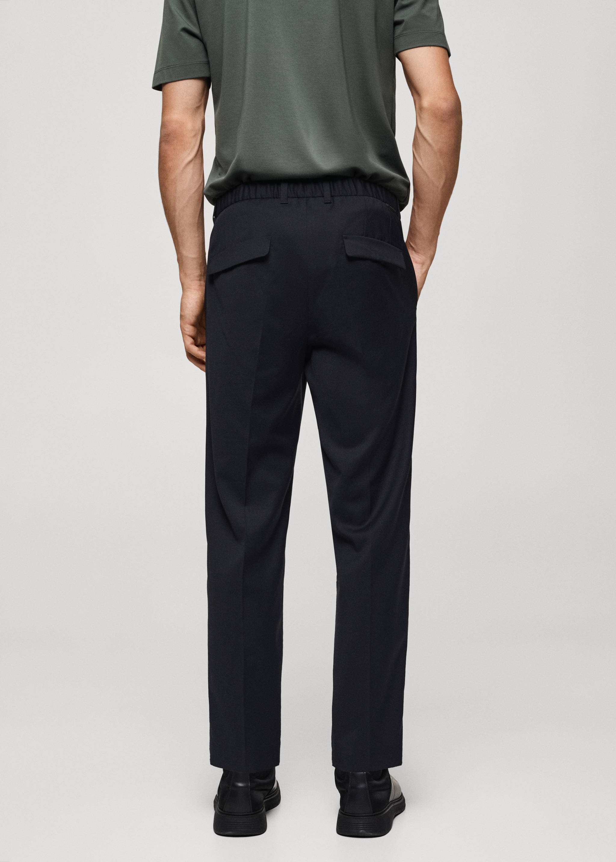 Coolmax® stretch-fabric slim-fit trousers - Reverse of the article