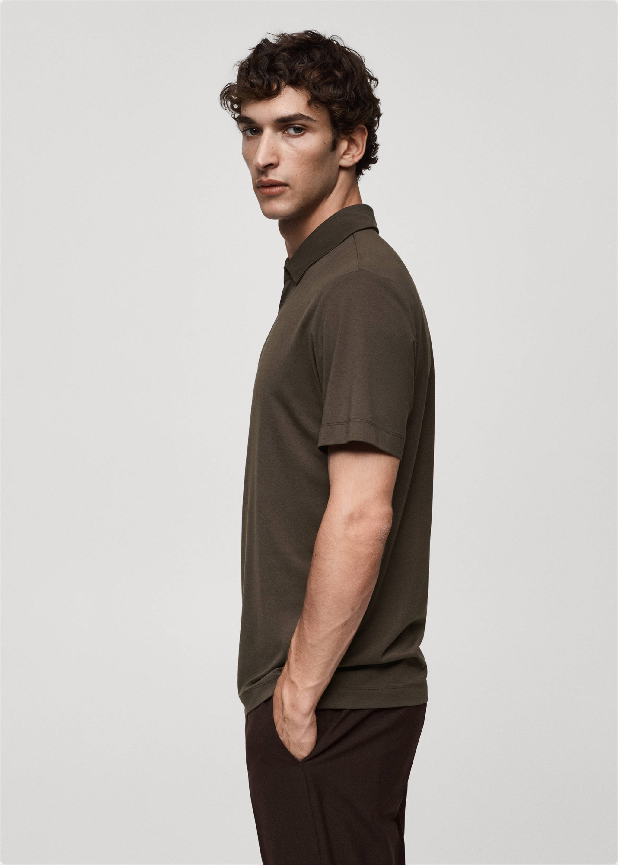 Stretch-fabric technical polo shirt - Details of the article 2