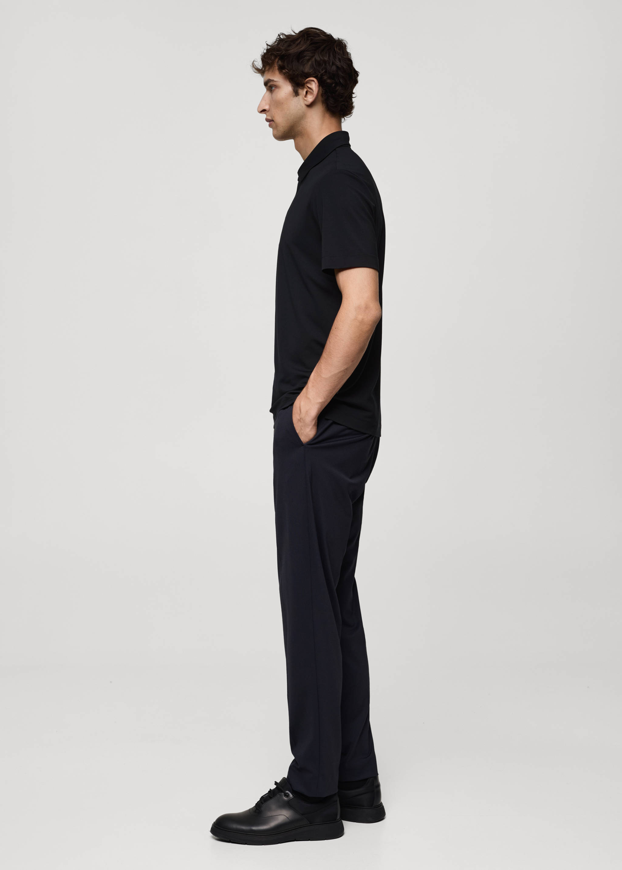 Stretch-fabric technical polo shirt - Details of the article 2
