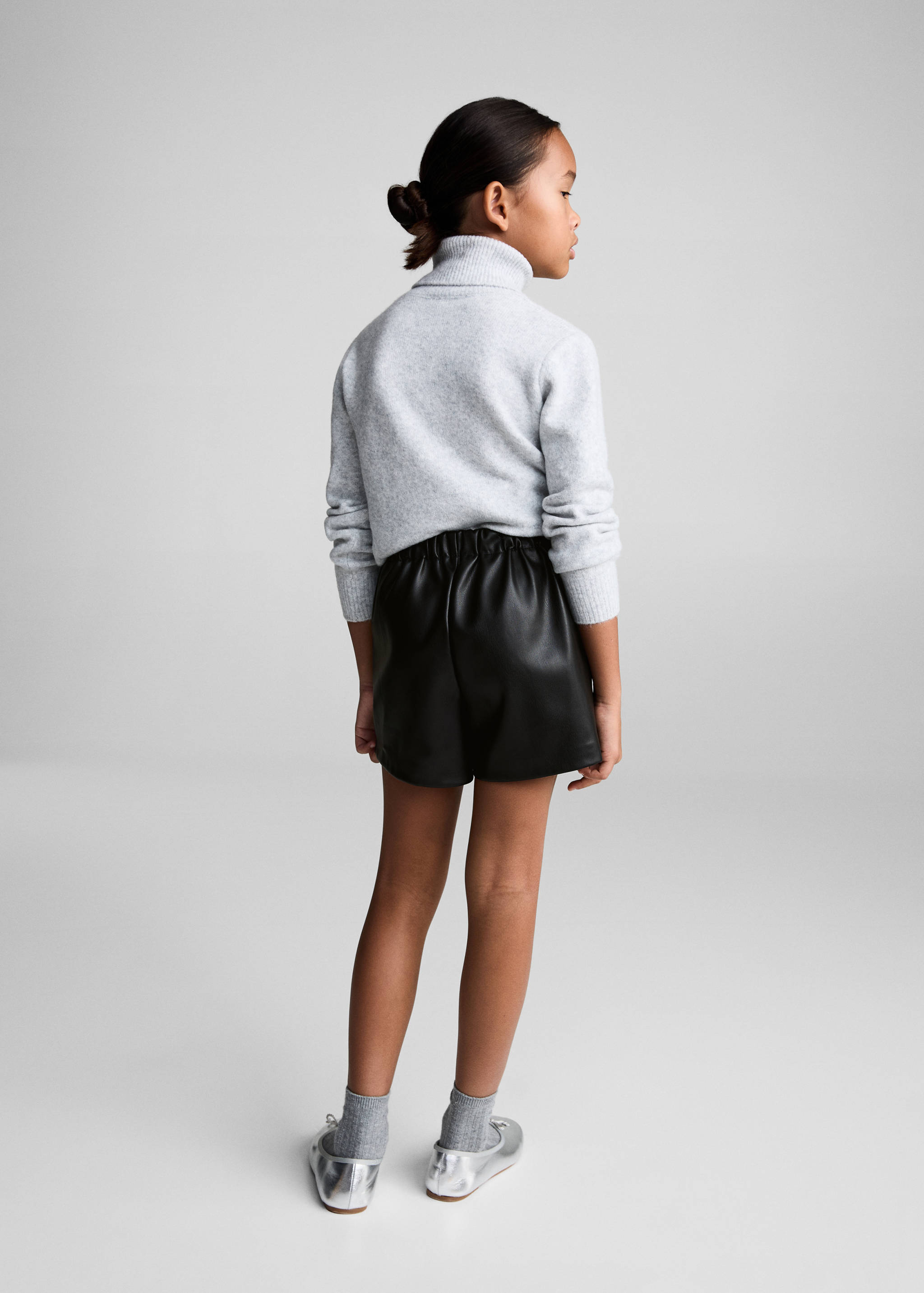 Faux-leather culottes - Reverse of the article