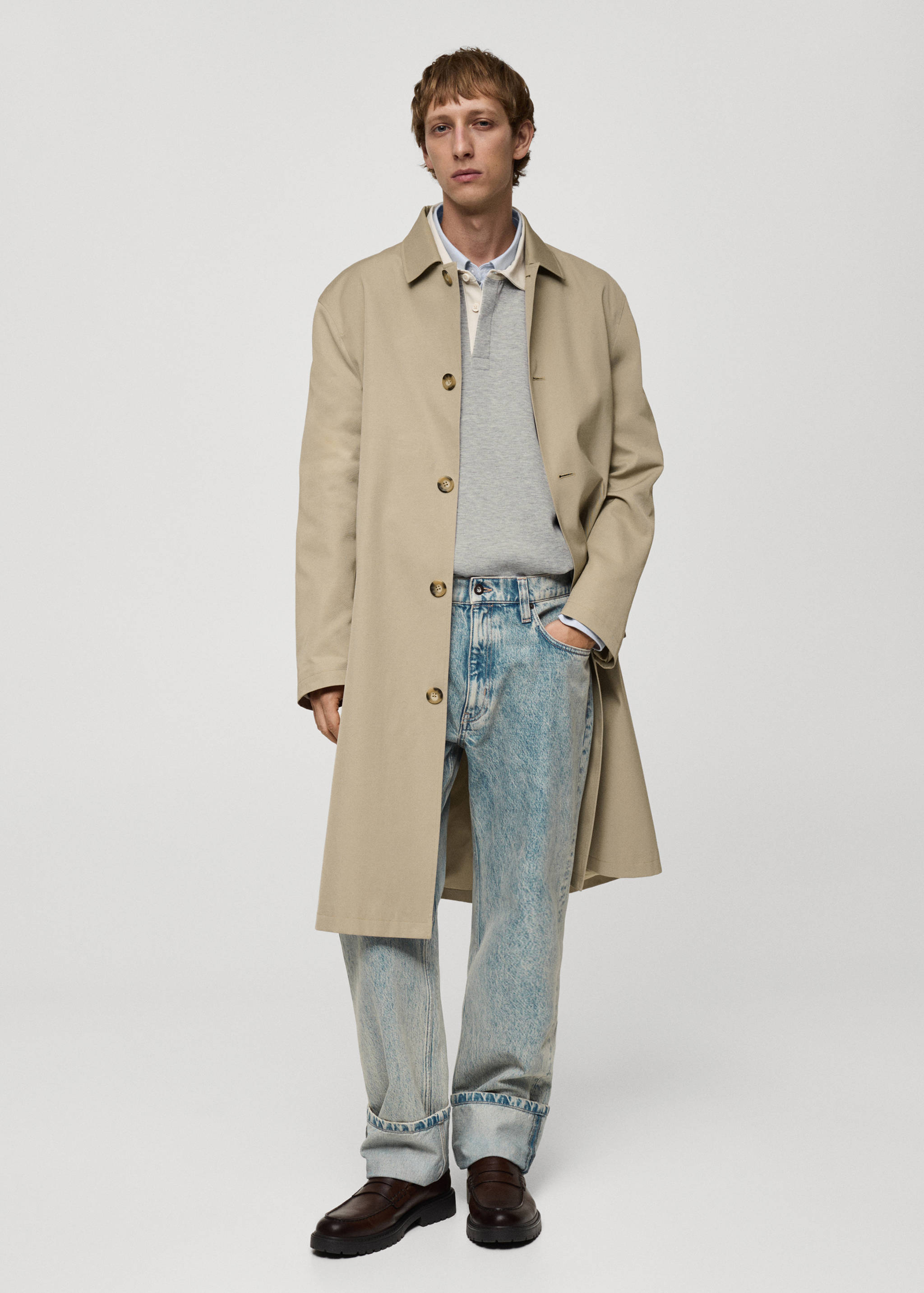 Jean straight-fit à revers - Plan général