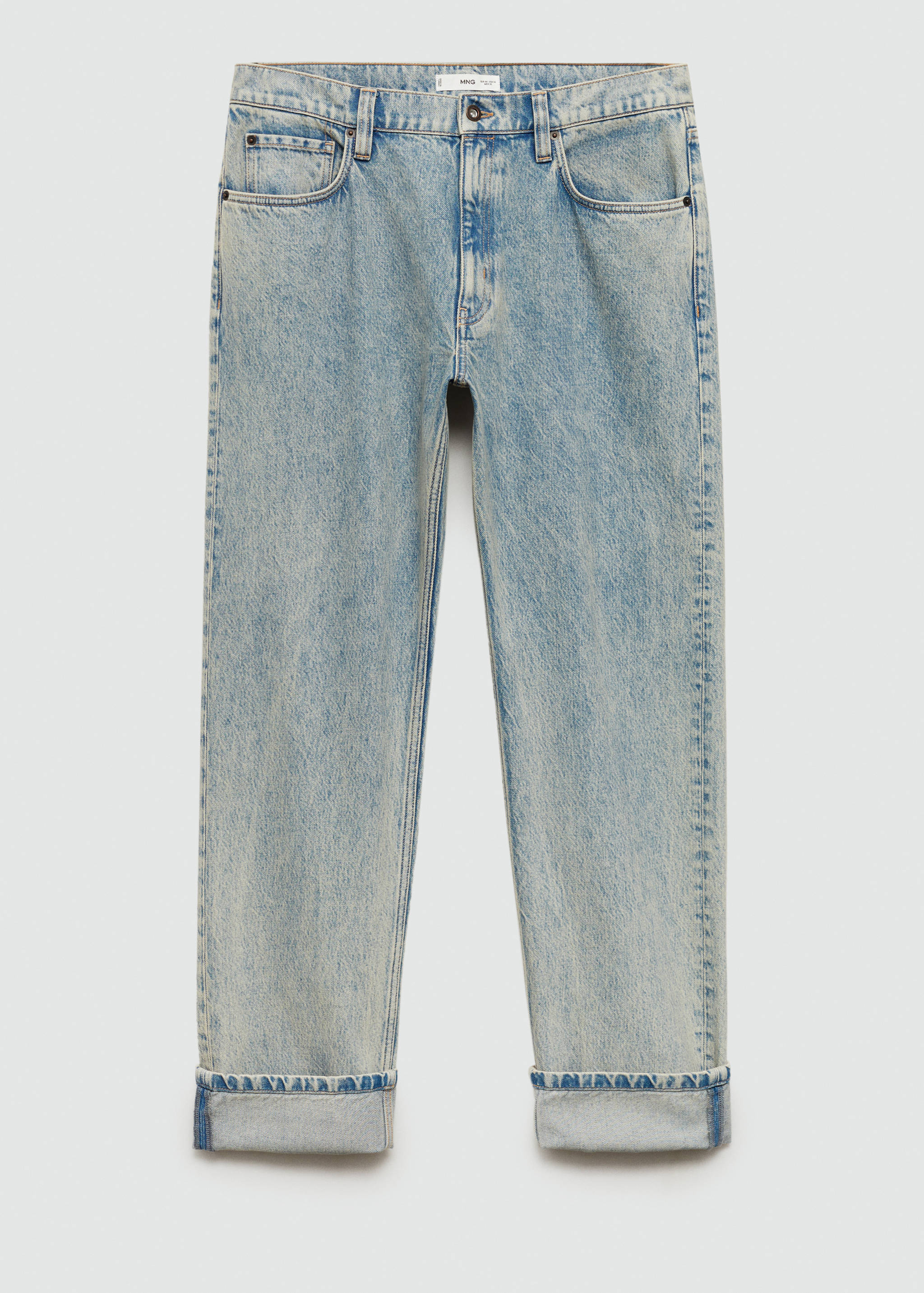 Straight-fit jeans with turn-up hem - Article without model