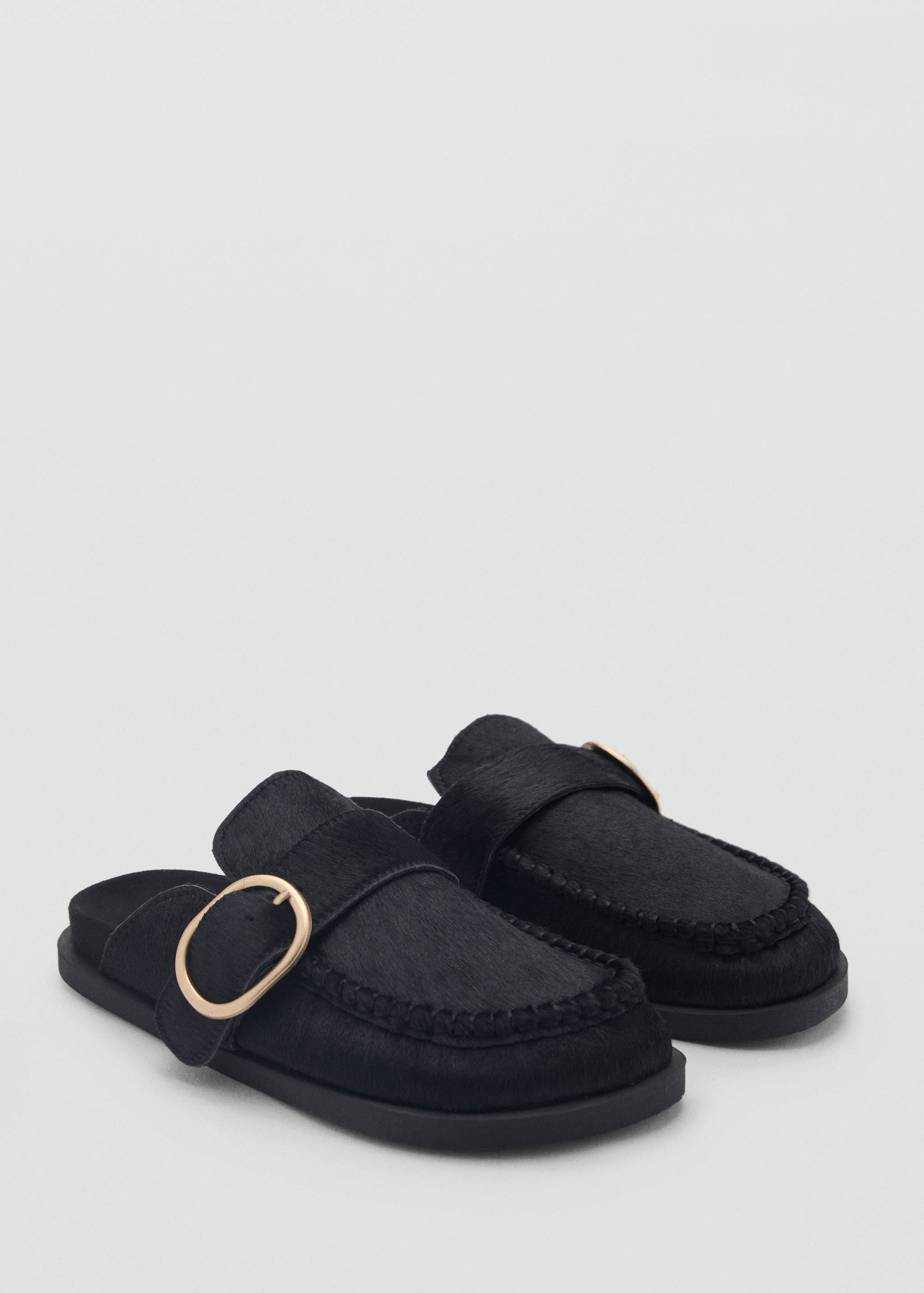 Sabots cuir boucle - Plan moyen