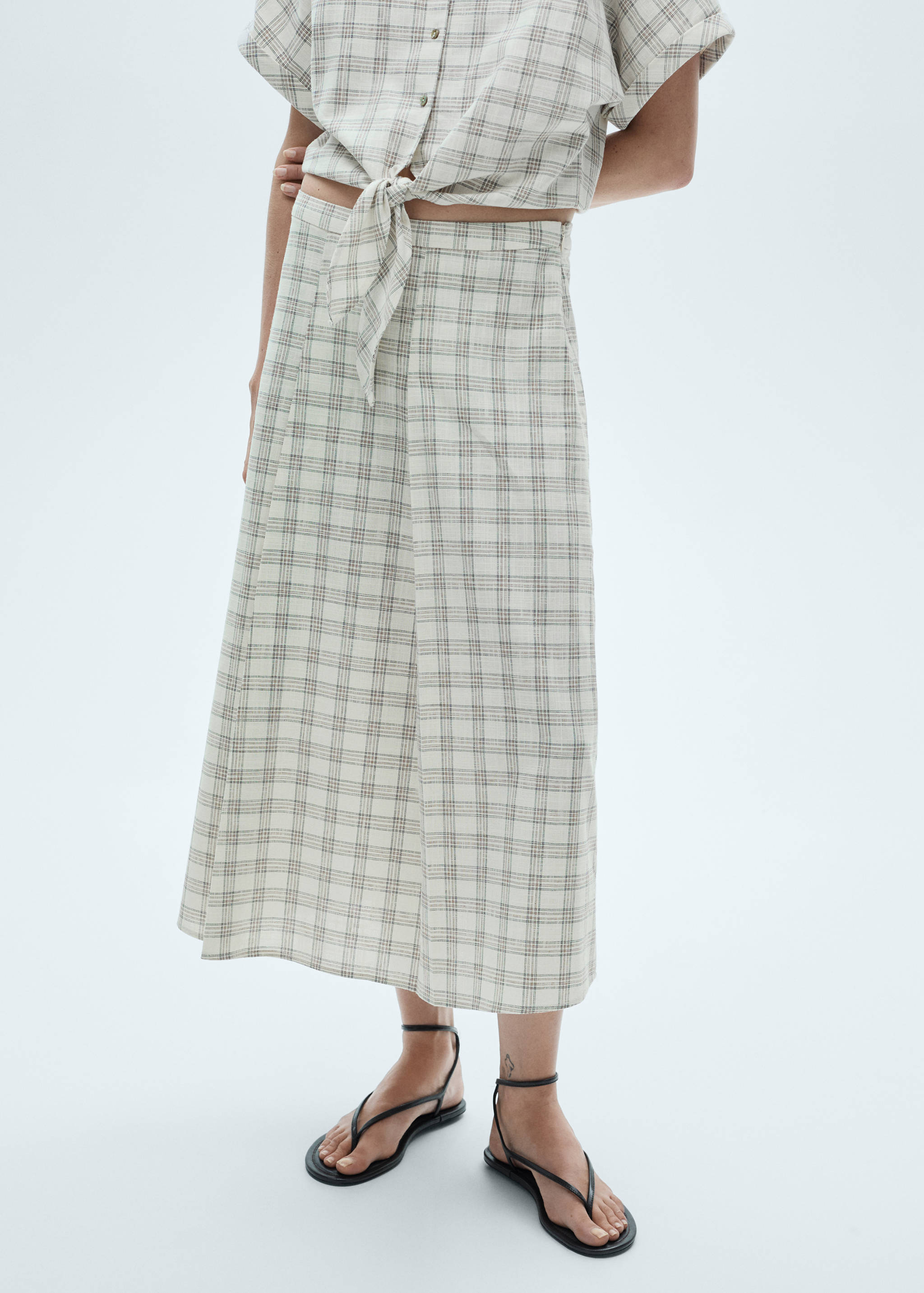 Check flared skirt - Medium plane