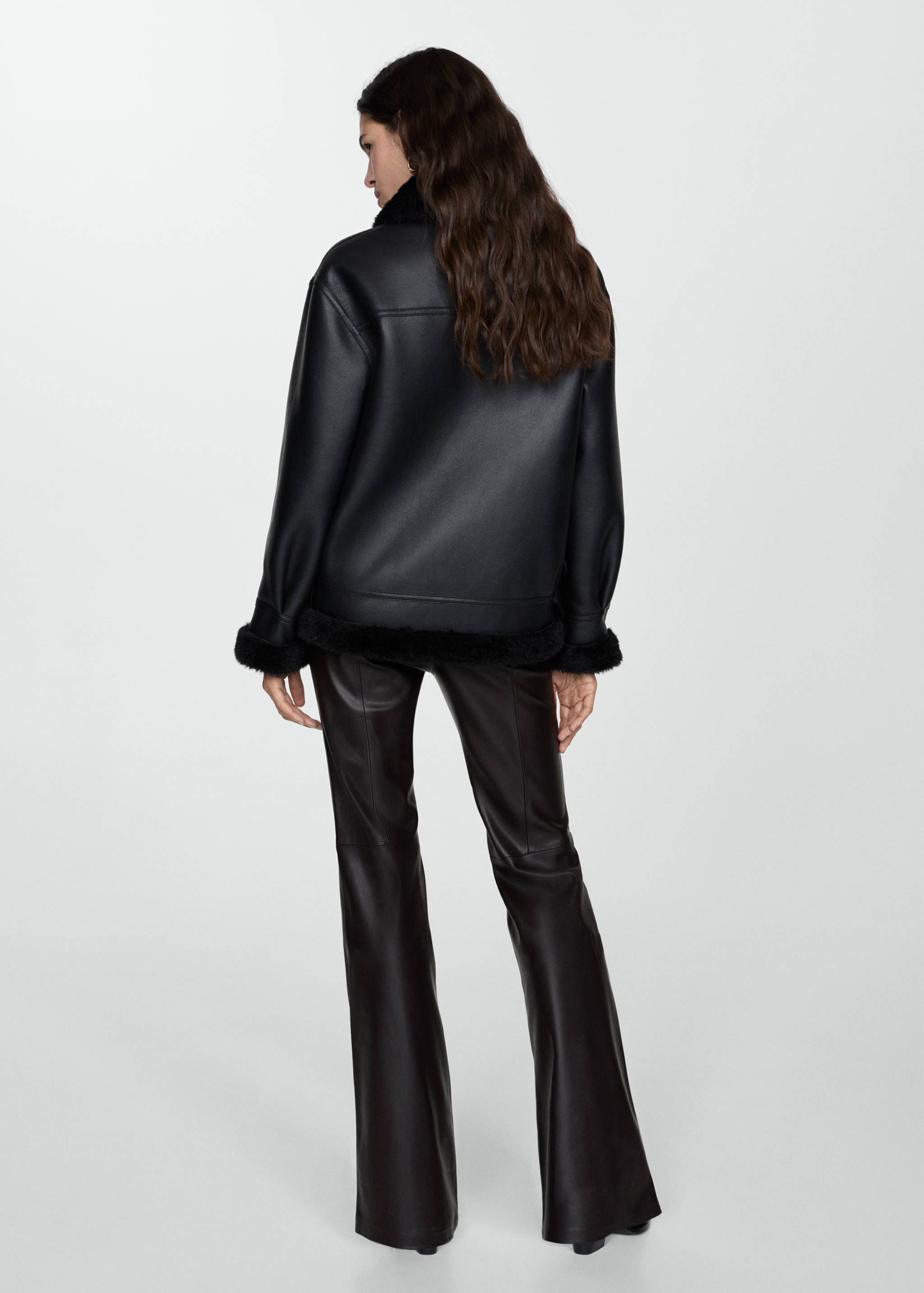 Double-faced faux-leather jacket - Reverse of the article