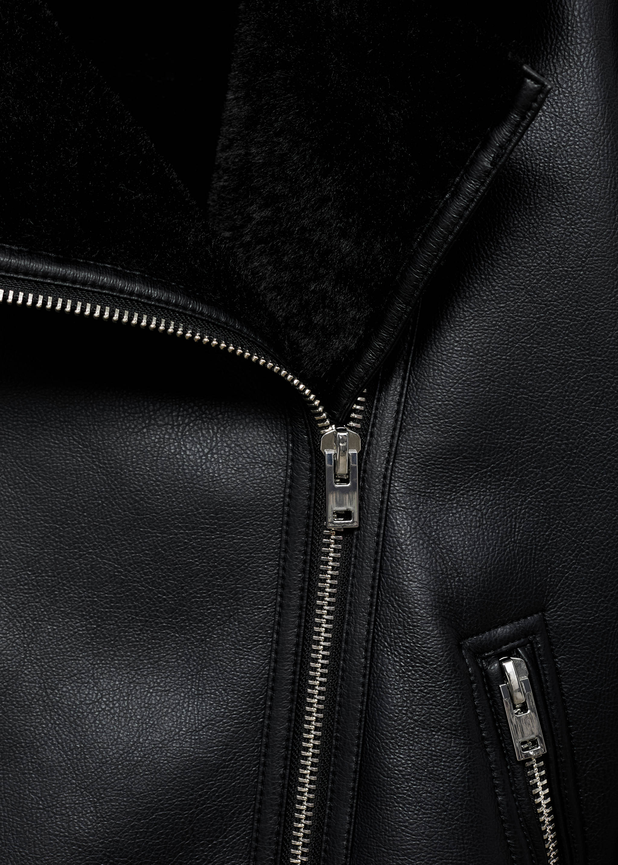 Double-faced faux-leather jacket - Details of the article 8