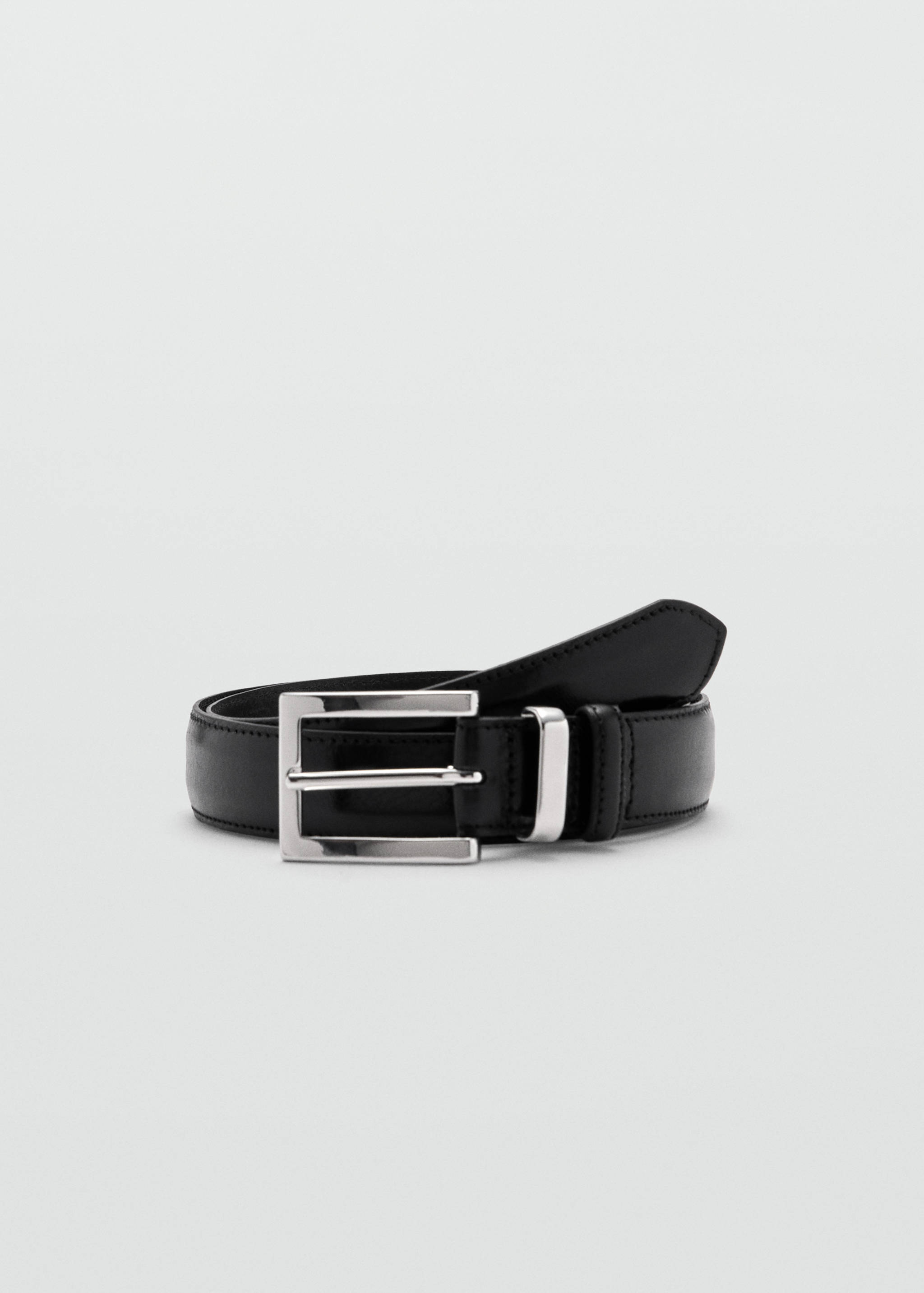 Leather belt with square buckle - Article without model