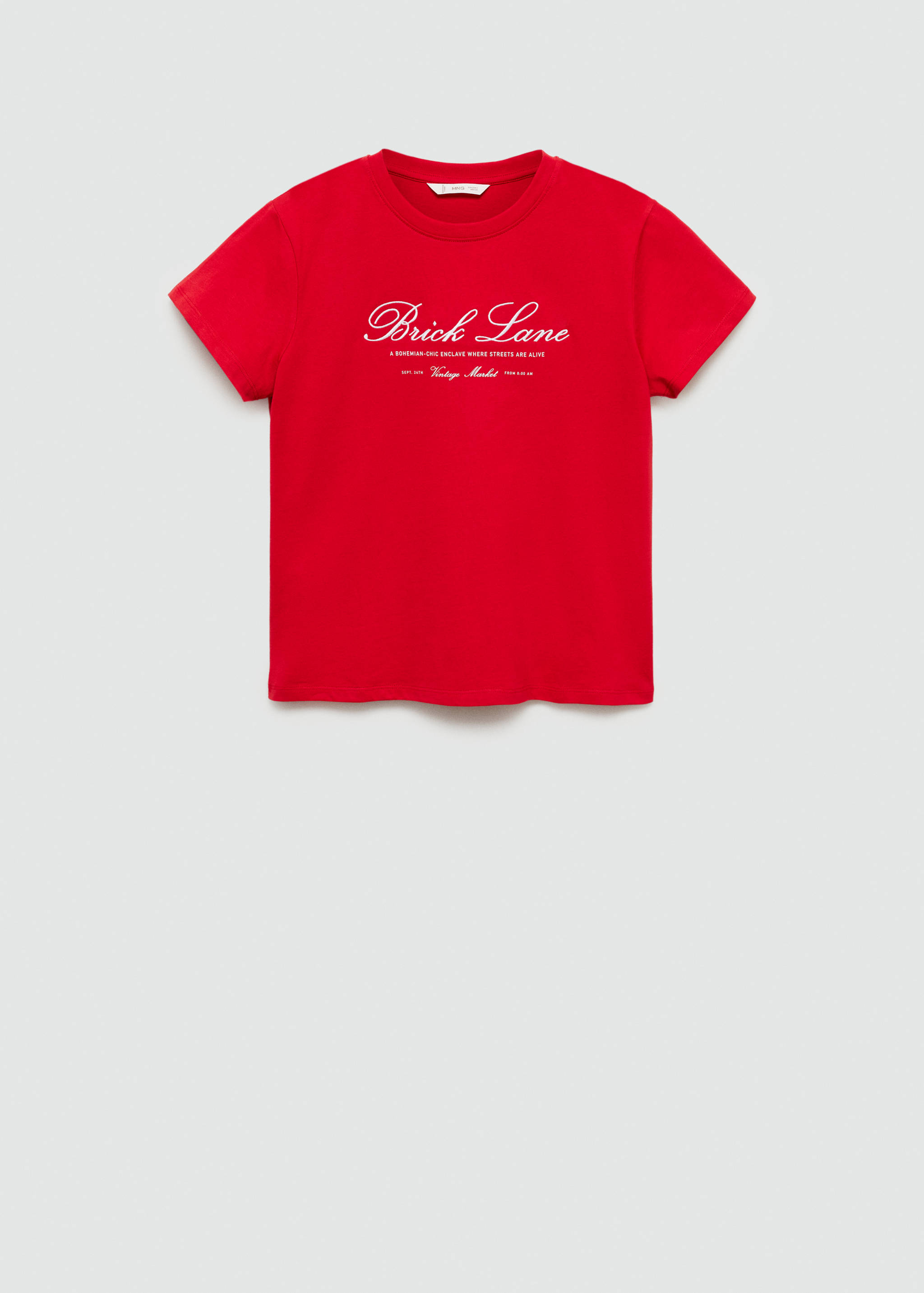 Katoenen T-shirt met geborduurd detail - Artikel zonder model