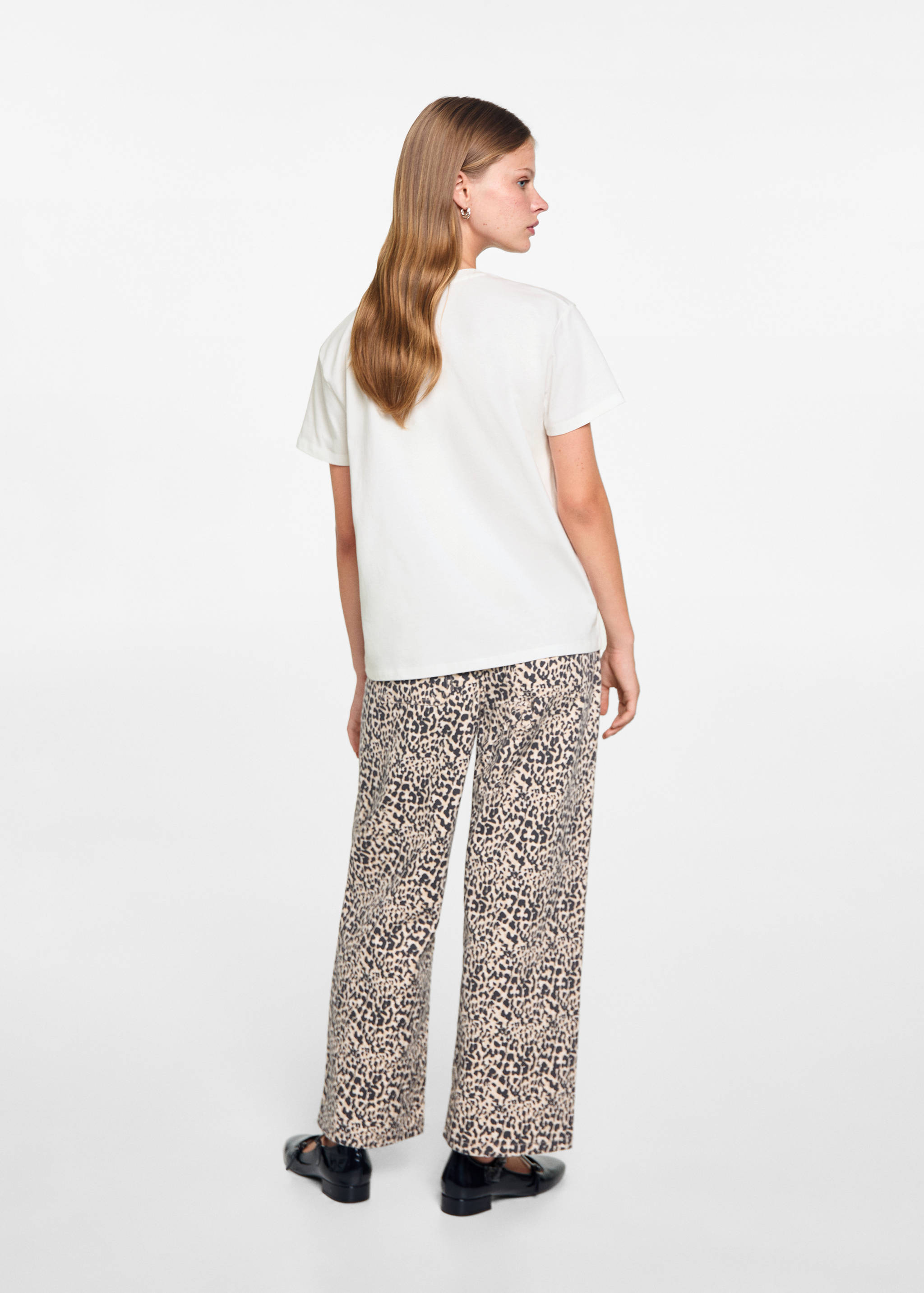 Embroidered detail cotton T-shirt - Reverse of the article