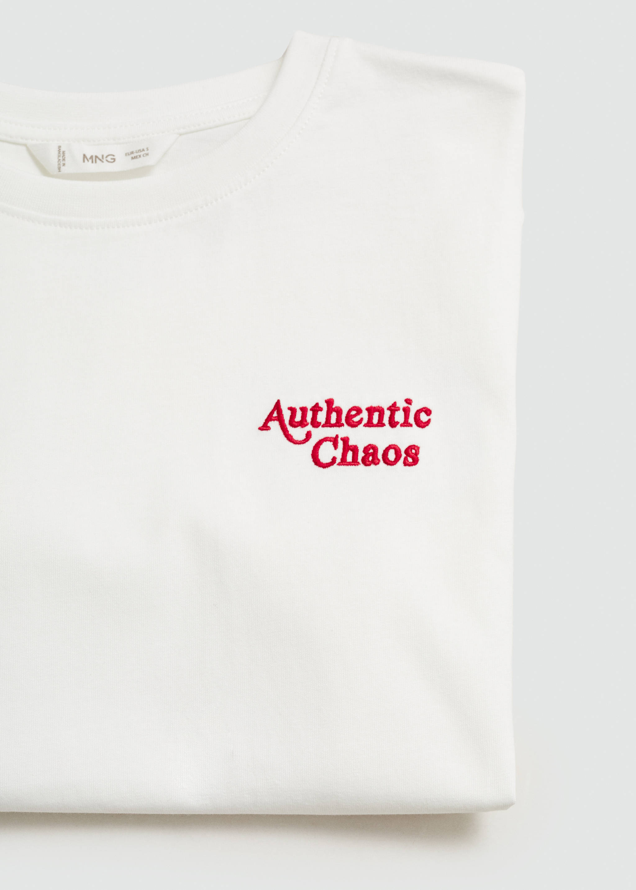 Embroidered detail cotton T-shirt - Details of the article 0
