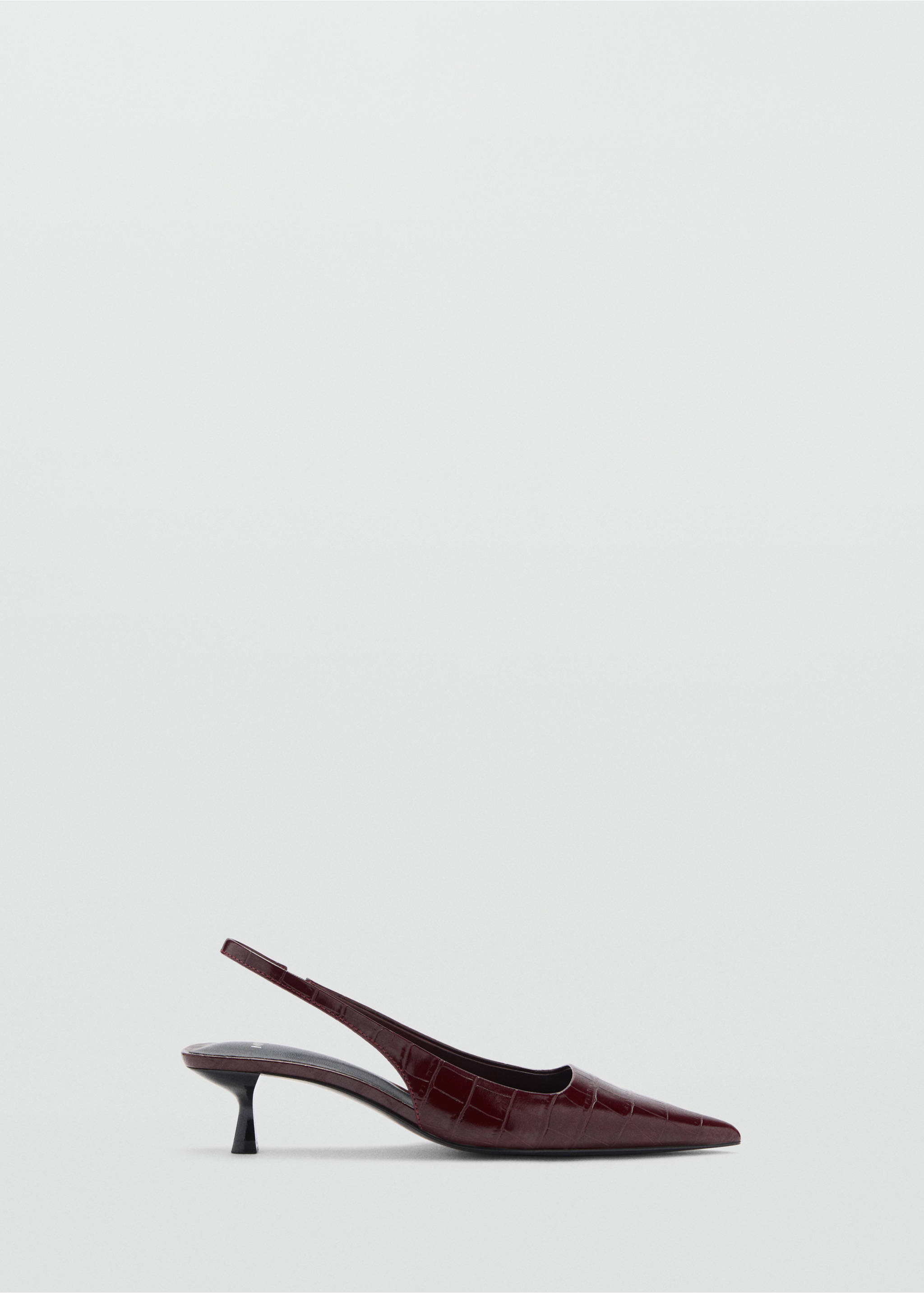 Crocodrile kitten-heel shoes - Article without model, Burgundy. Ref: 77076001-00.
