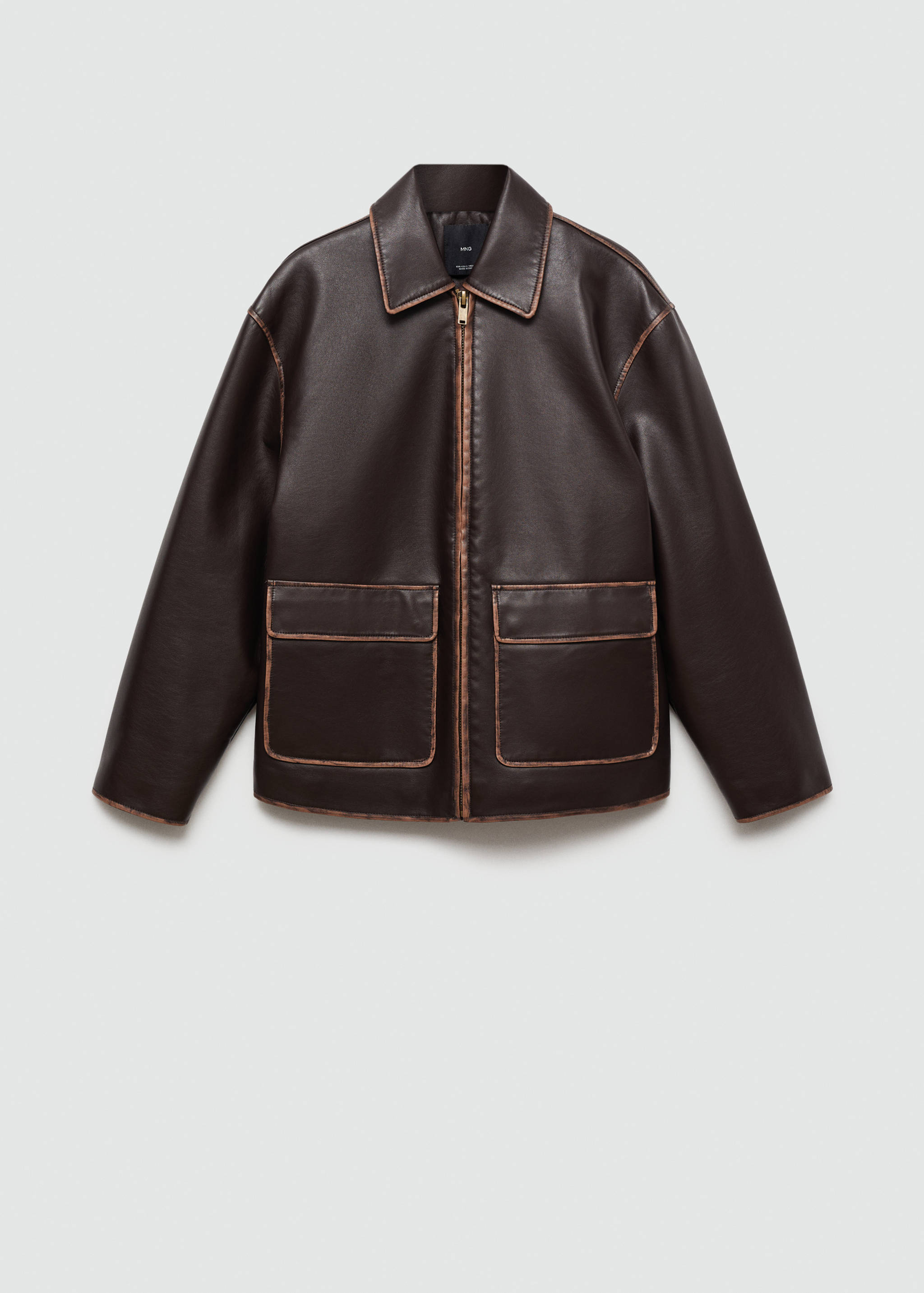 Chaqueta efecto piel costuras contraste - Artículo sin modelo